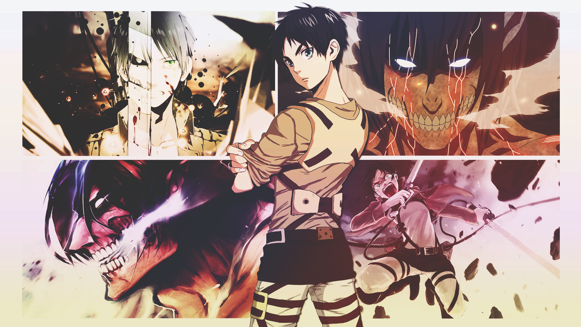 Awesome Eren Yeager free background for full HD 1920x1080 PC