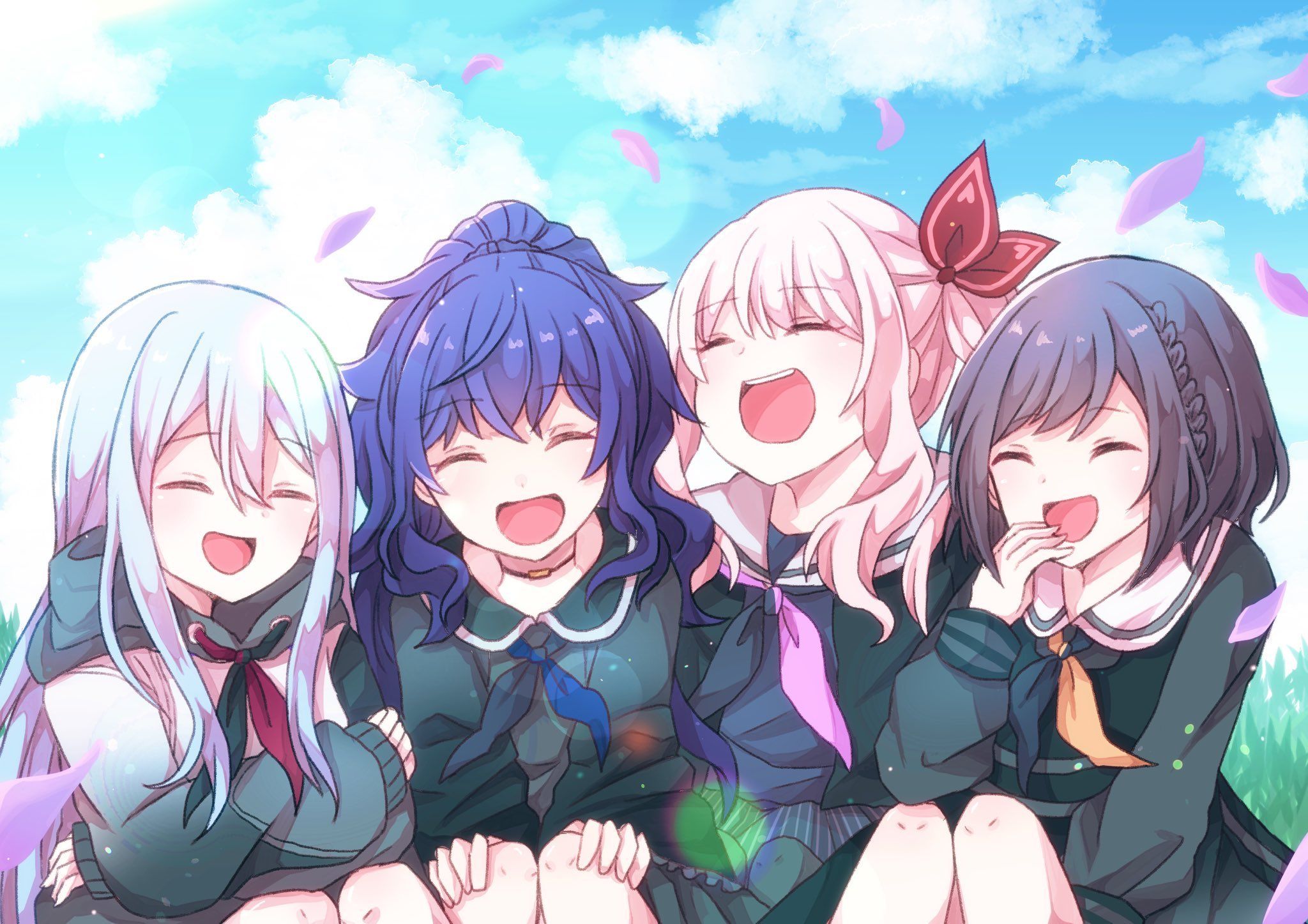 4 girl best friends photo anime cute