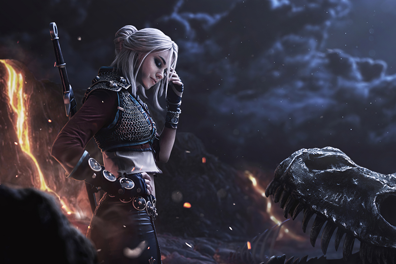 Desktop Wallpaper The Witcher 3: Wild Hunt Armor Blonde girl