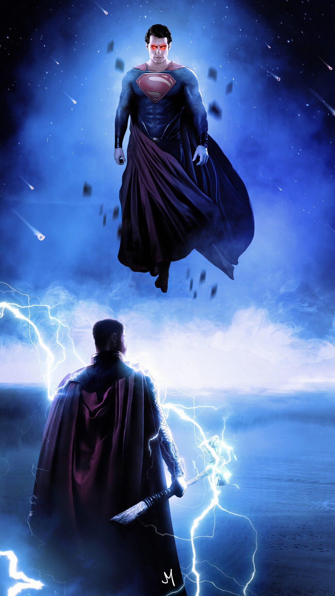 Superman Vs. Thor. Superman artwork, Superhero wallpaper, Dc comics wallpaper