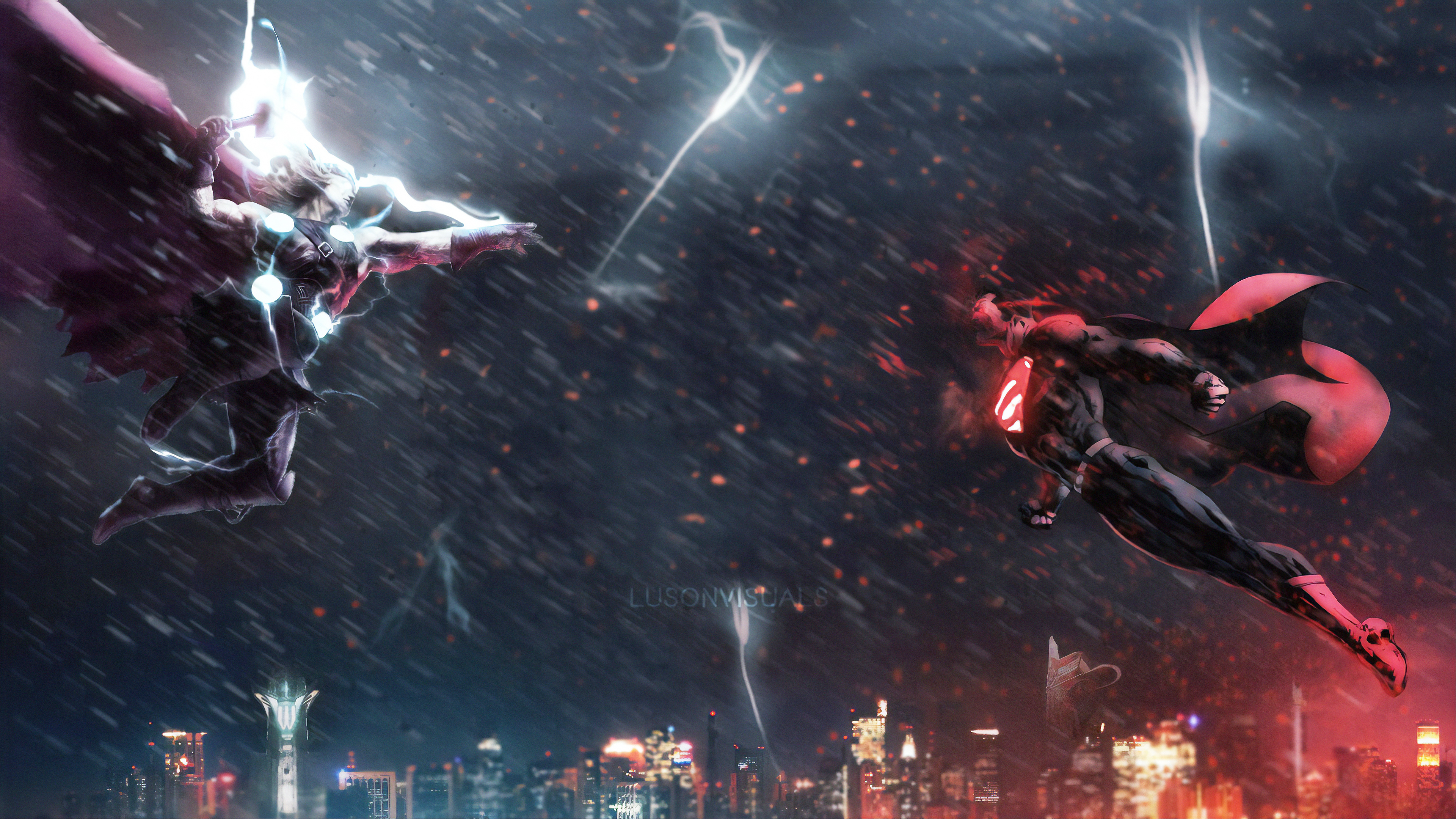 Thor Vs Superman 1280x1024 Resolution HD 4k Wallpaper, Image, Background, Photo and Picture