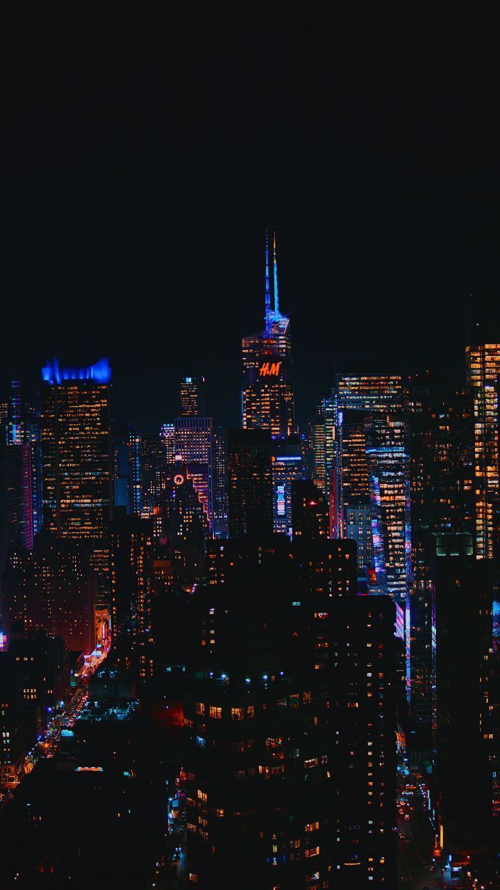 Cityscape, buildings, dark, 720x1280 wallpaper x1280 #blackwallpaper #blackwallpaper4k #buildi. Cityscape wallpaper, New york wallpaper, York wallpaper