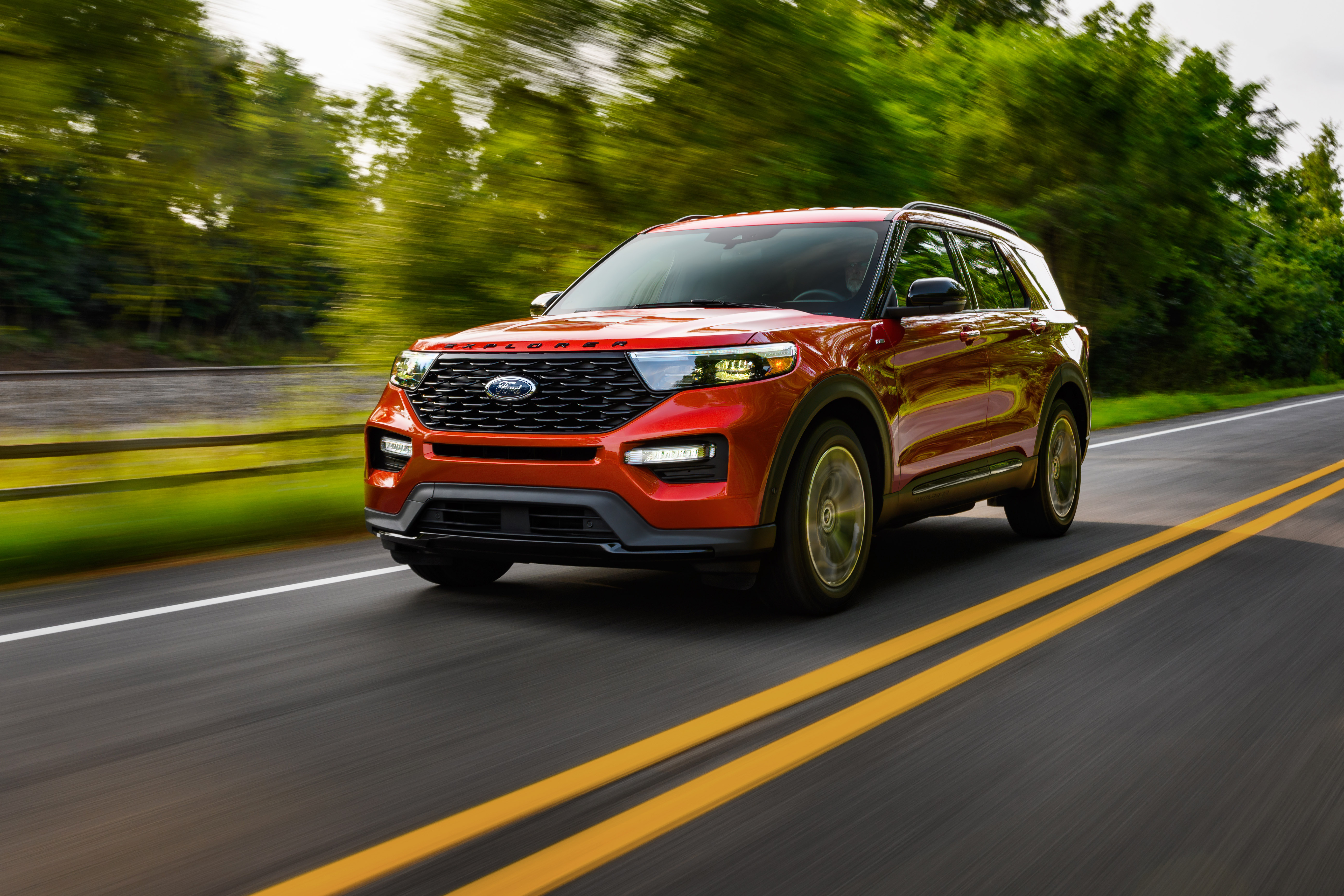 2022 Red Ford Explorer ST Line 4k Ultra HD Wallpaper