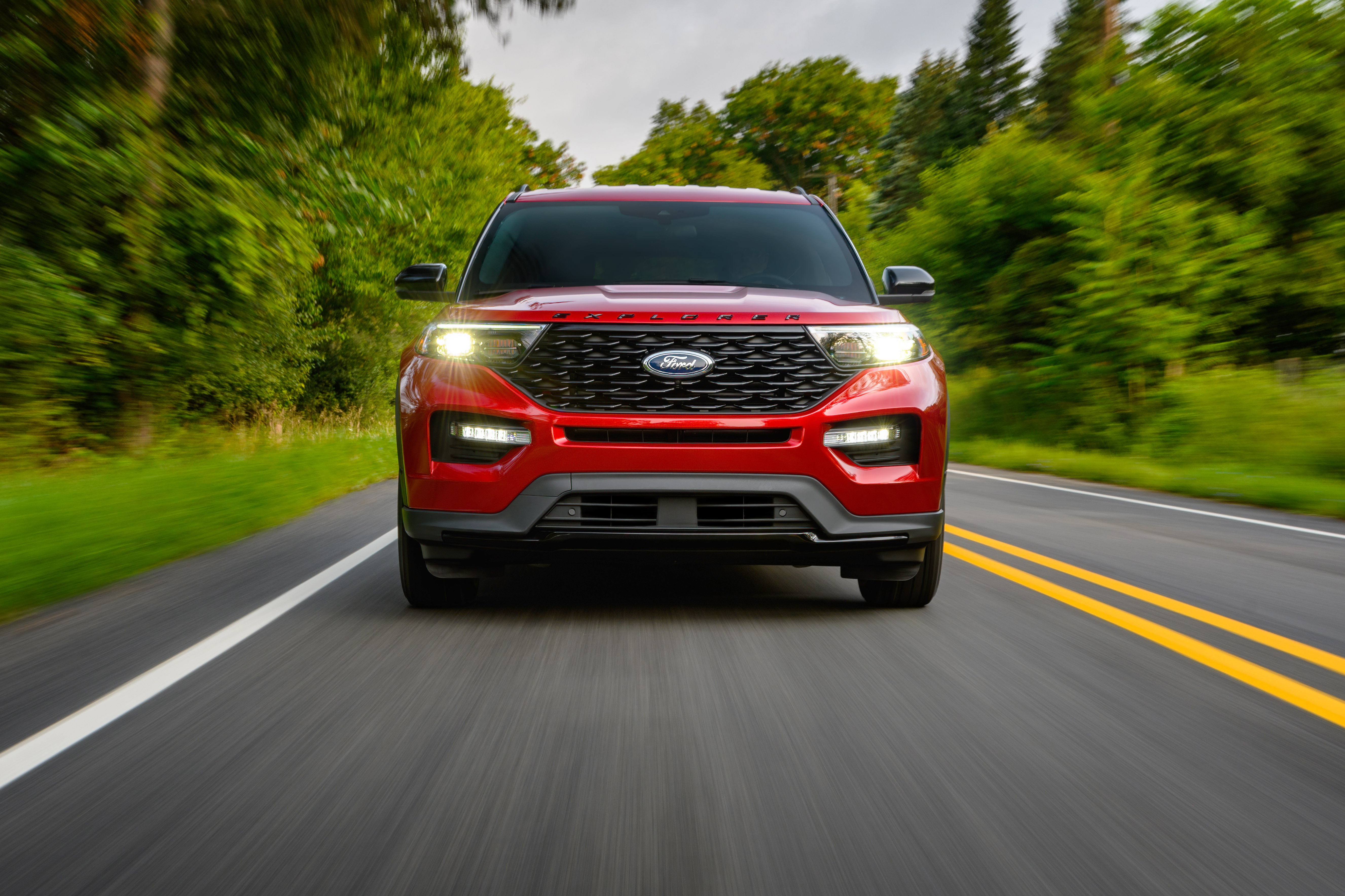 2022 Red Ford Explorer ST Line 4k Ultra HD Wallpaper