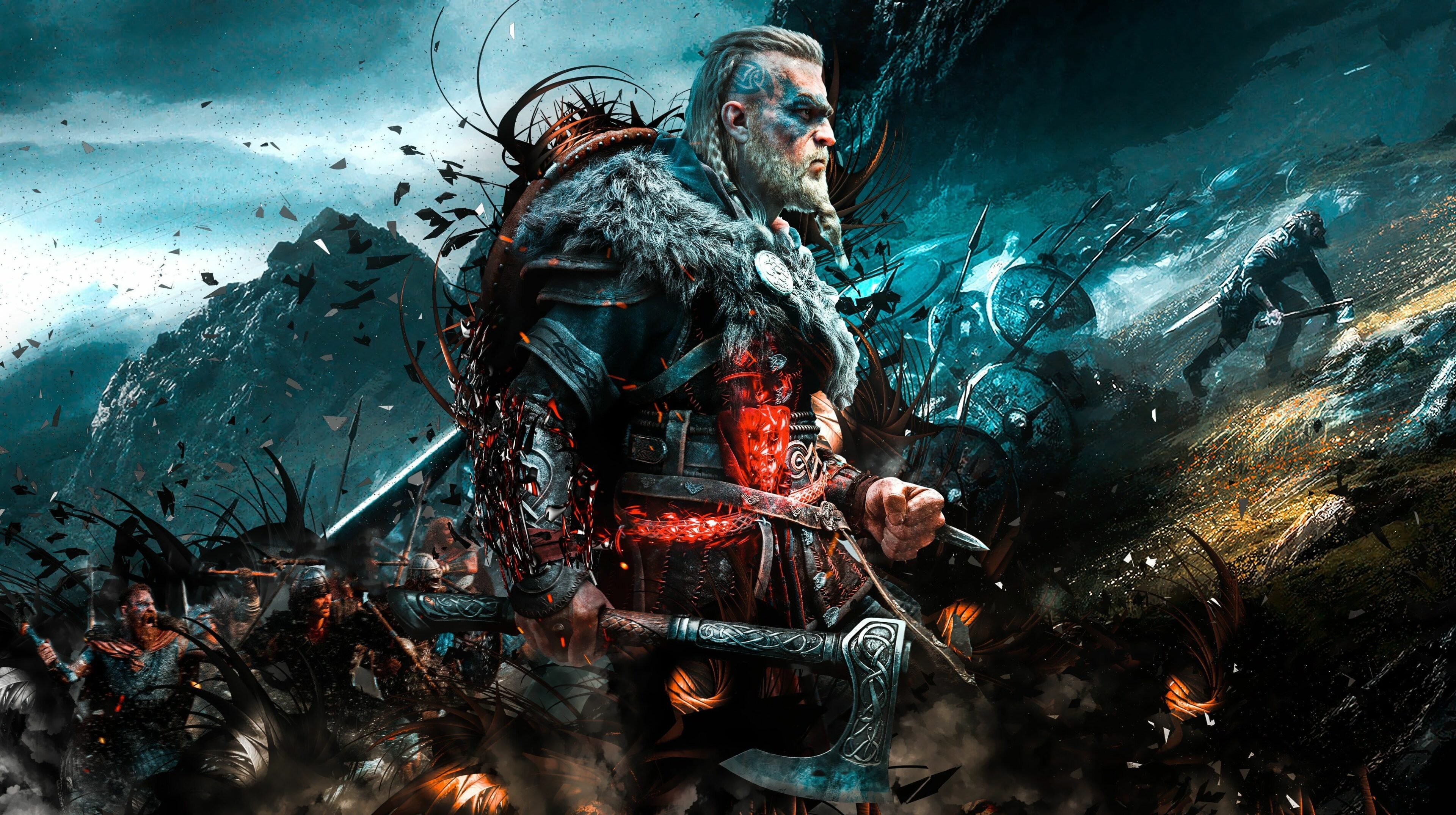 HD wallpaper: Assassin's Creed: Valhalla, viking, Axe, video games, video game art Wallpaper Market