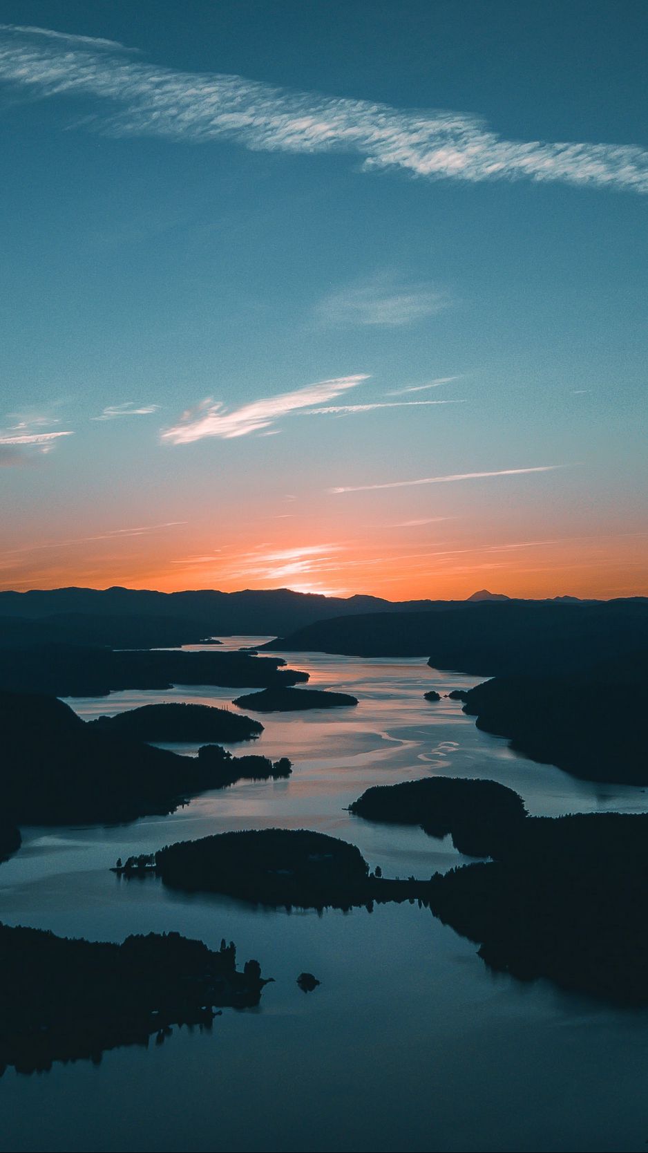 Download Wallpaper 938x1668 River, Mountains, Sunset Iphone 8 7 6s 6 For Parallax HD Background