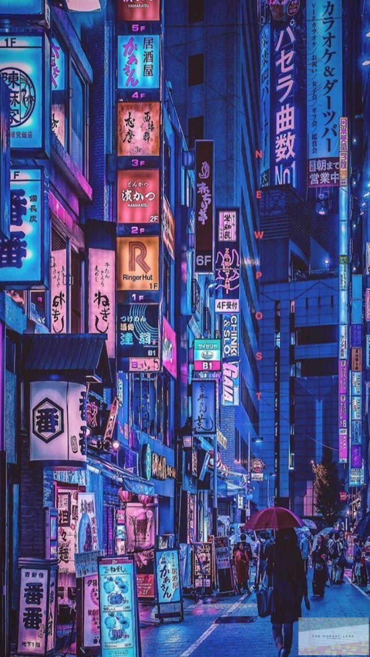 Black. Wallpaper. Colourful. City. iPhone. Android. City wallpaper, Art wallpaper, Anime scenery wallpaper