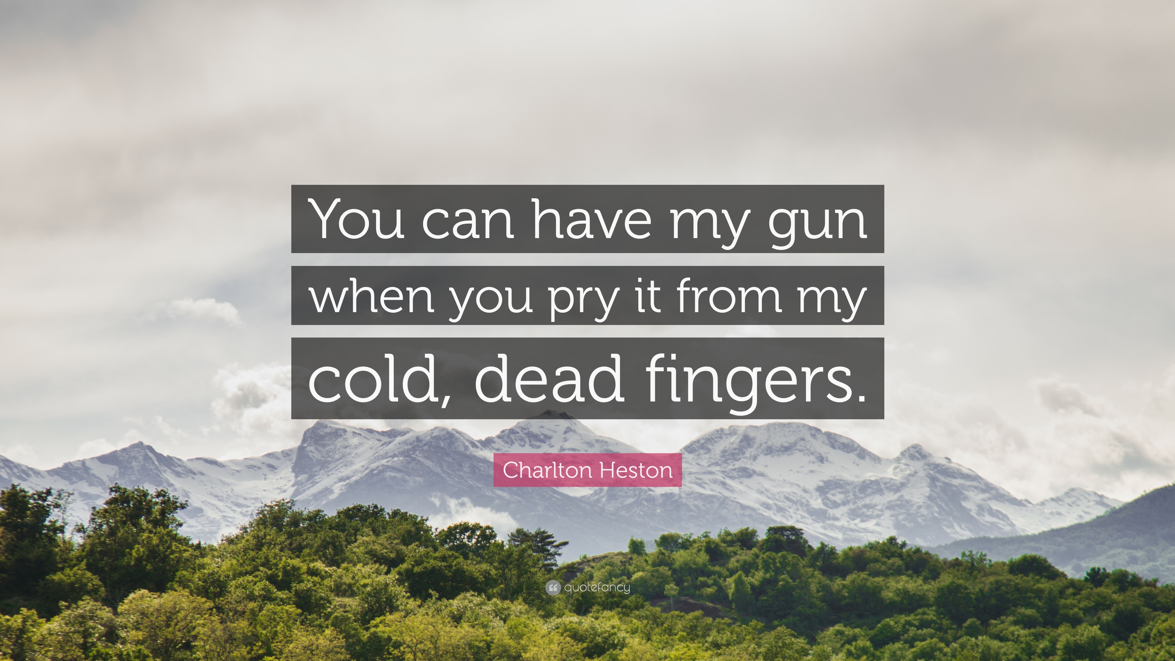 Charlton Heston Quote: “You can have my gun when you pry it from my cold, dead