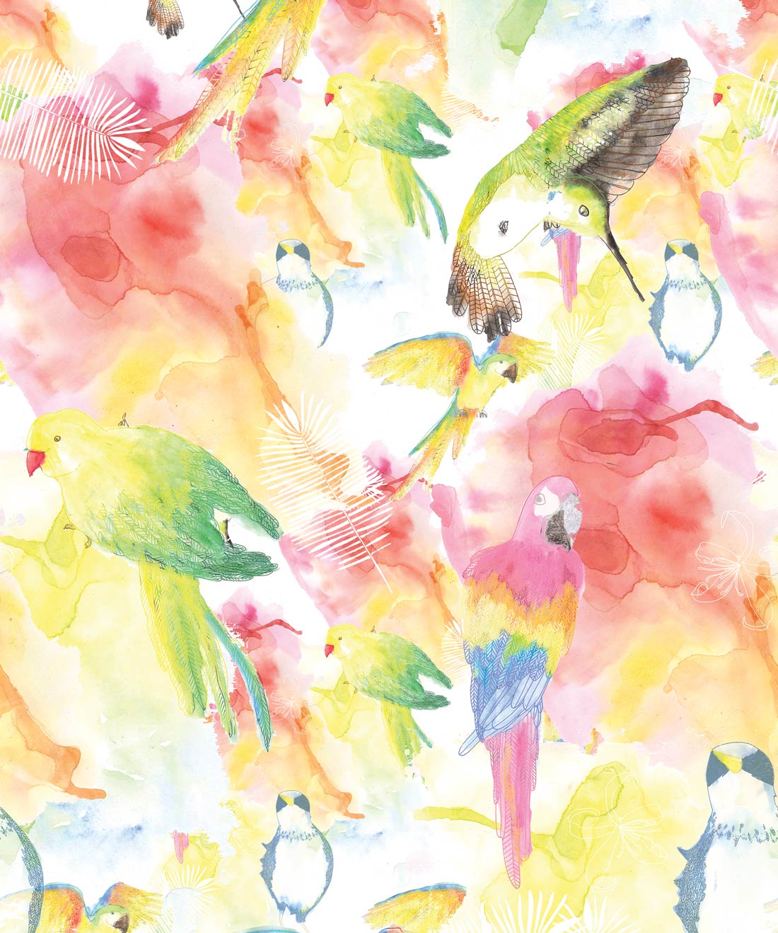 Watercolour Birds, The Ultimate Tropical Bird Wallpaper EU