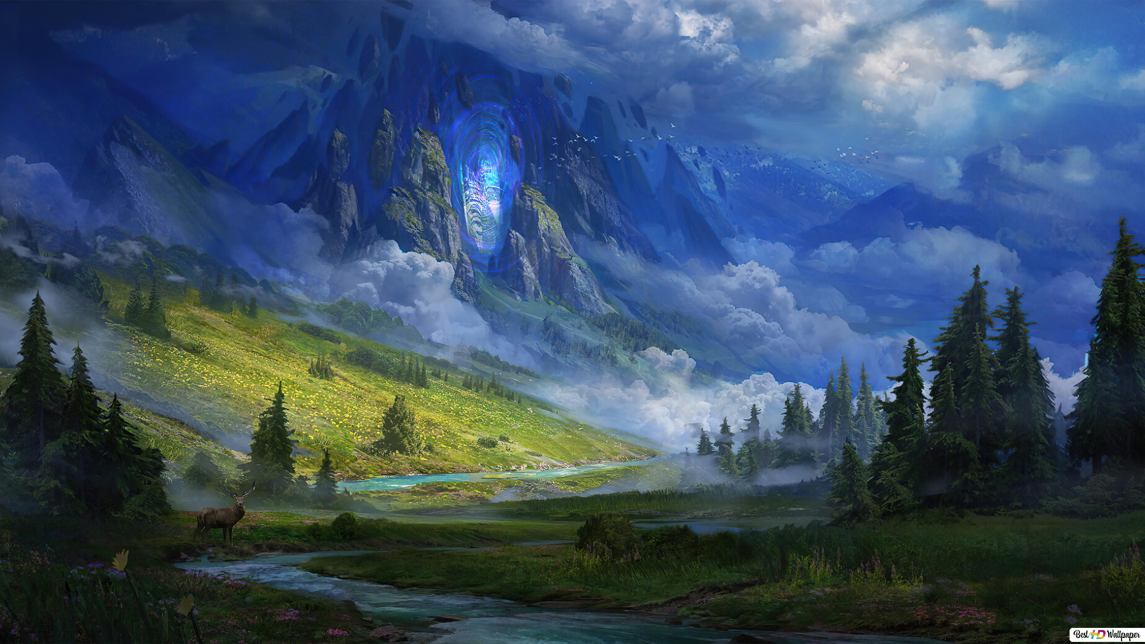 Fantasy Mountain Landscape HD wallpaper download