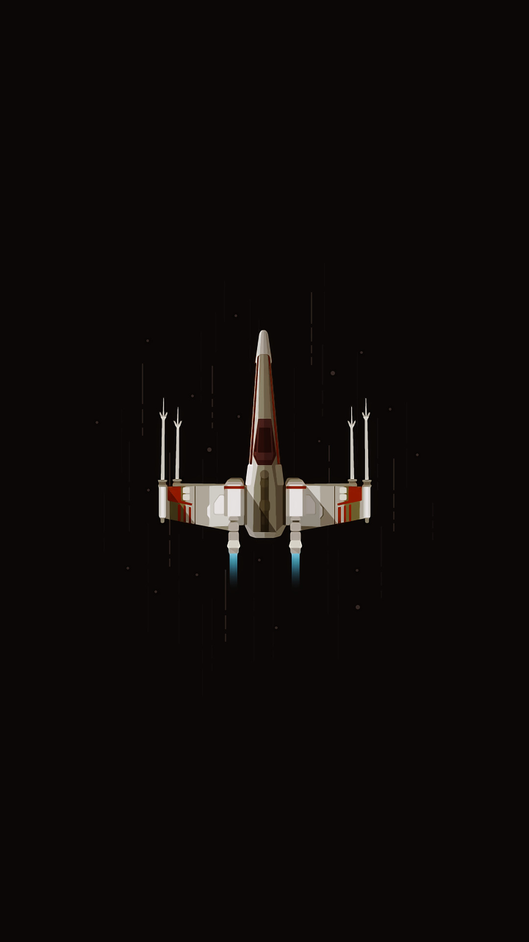 General digital art portrait display rocket spaceship simple background minimalism space flying black background X