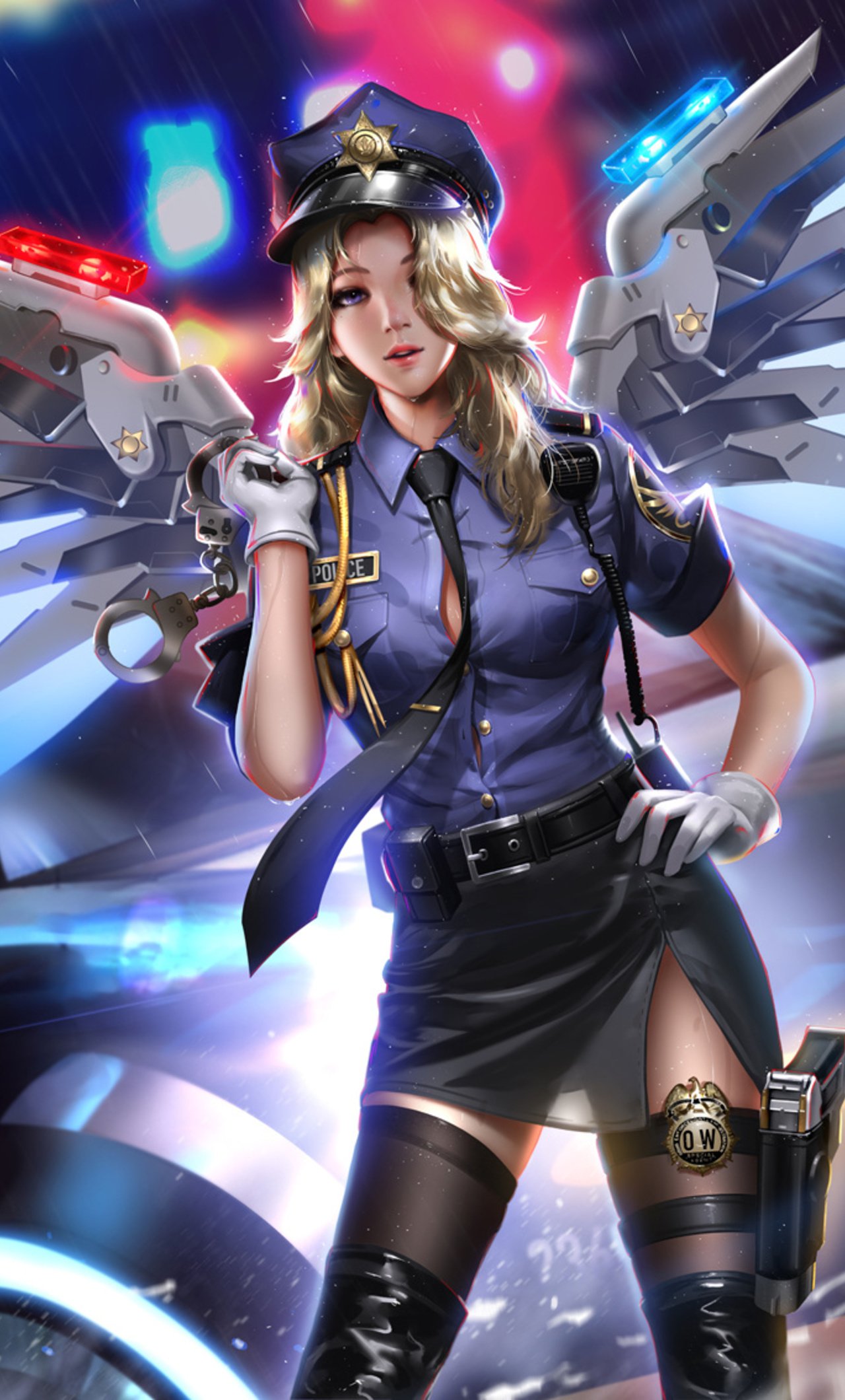 Police Girl Mercy Overwatch 2018 HD iPhone HD 4k Wallpaper, Image, Background, Photo and Picture
