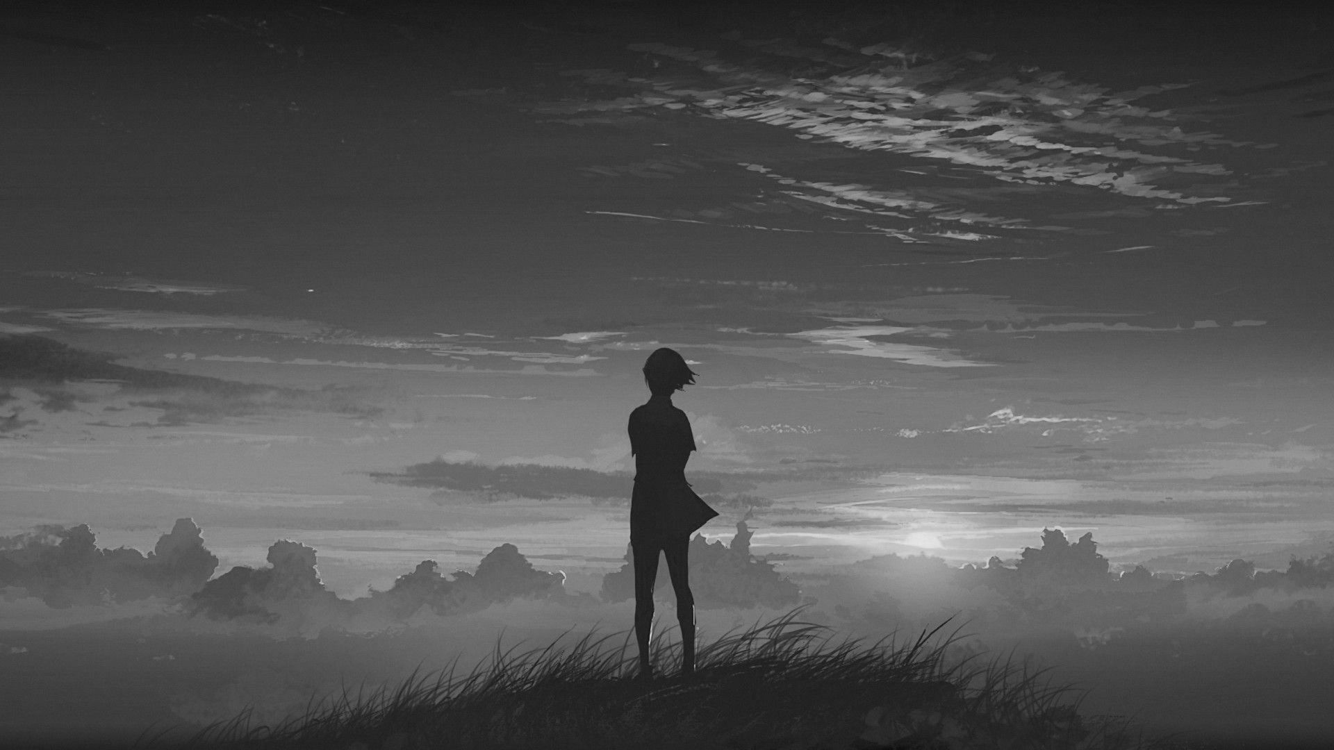 Grayscale Anime Wallpapers - Wallpaper Cave