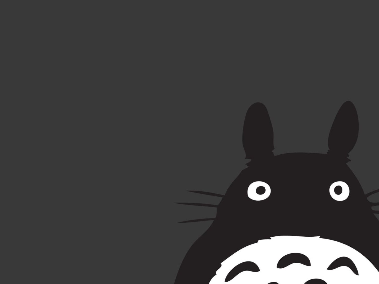 My Neighbor Totoro Wallpaper, Anime, Studio Ghibli, Gray, Minimalism • Wallpaper For You