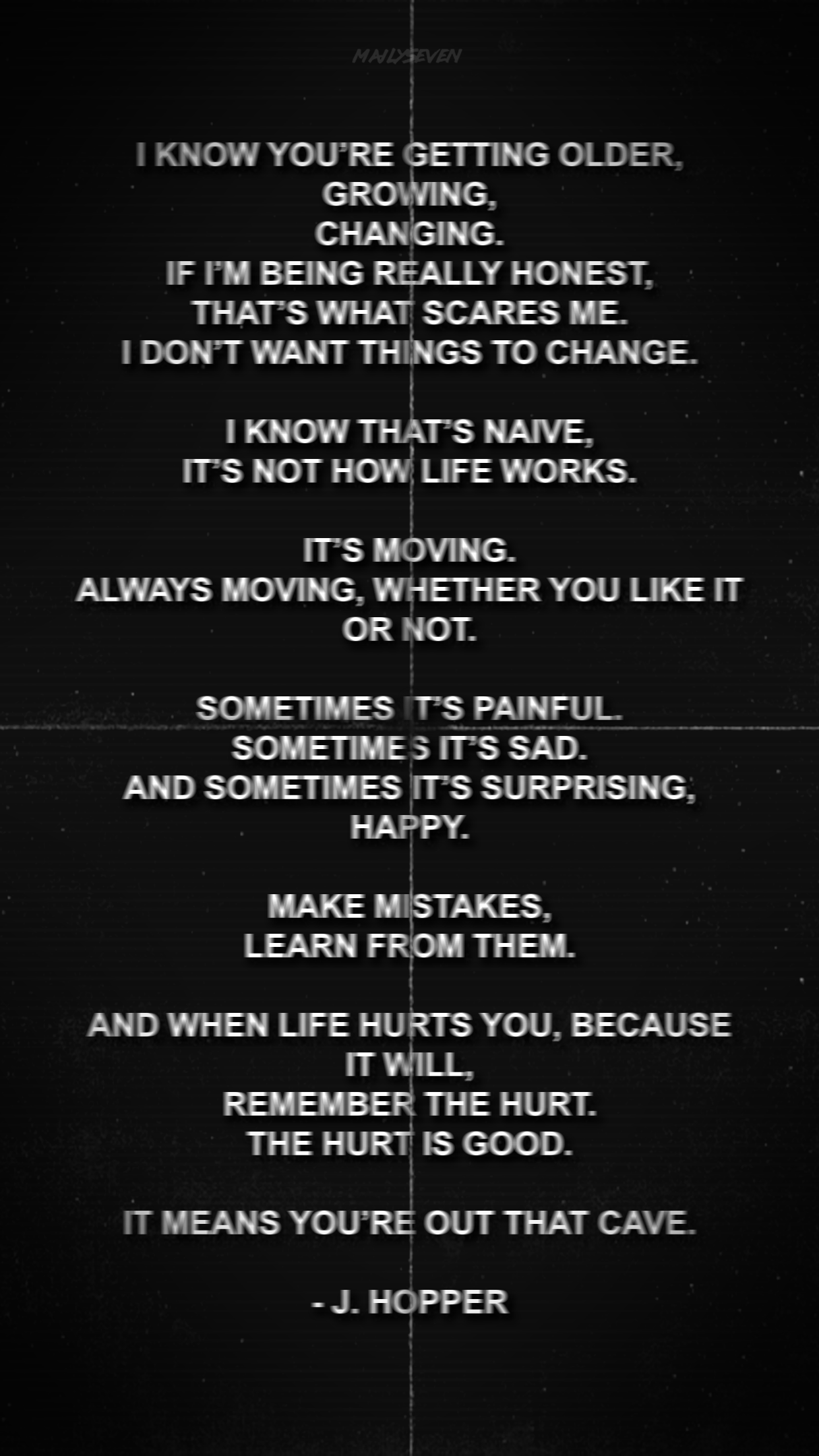 STRANGER THINGS SEASON 3 WALLPAPER. Stranger things quote, Hopper stranger things, Stranger things