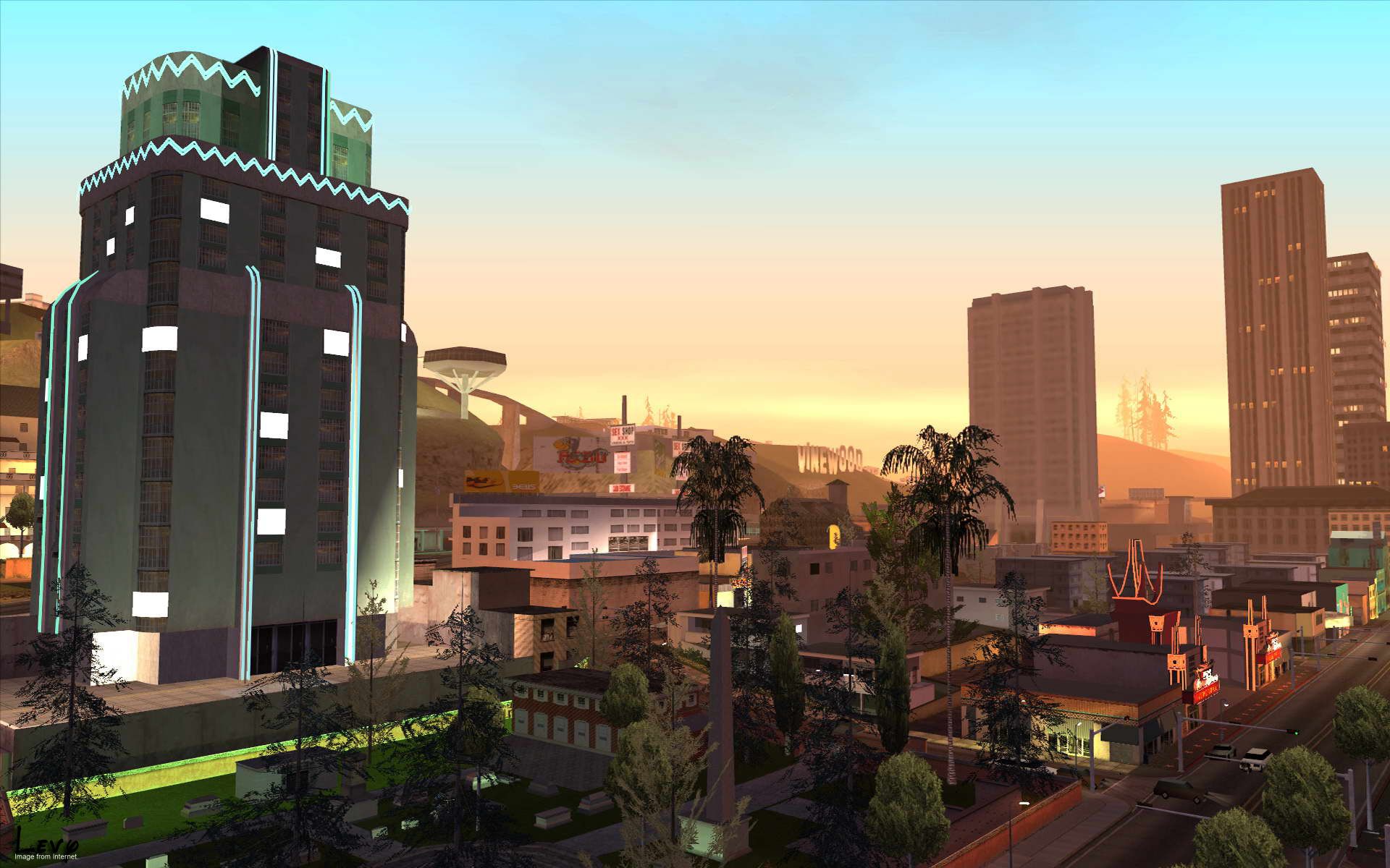 Los Santos, View At Vinewood Sign San Andreas Background Wallpaper & Background Download
