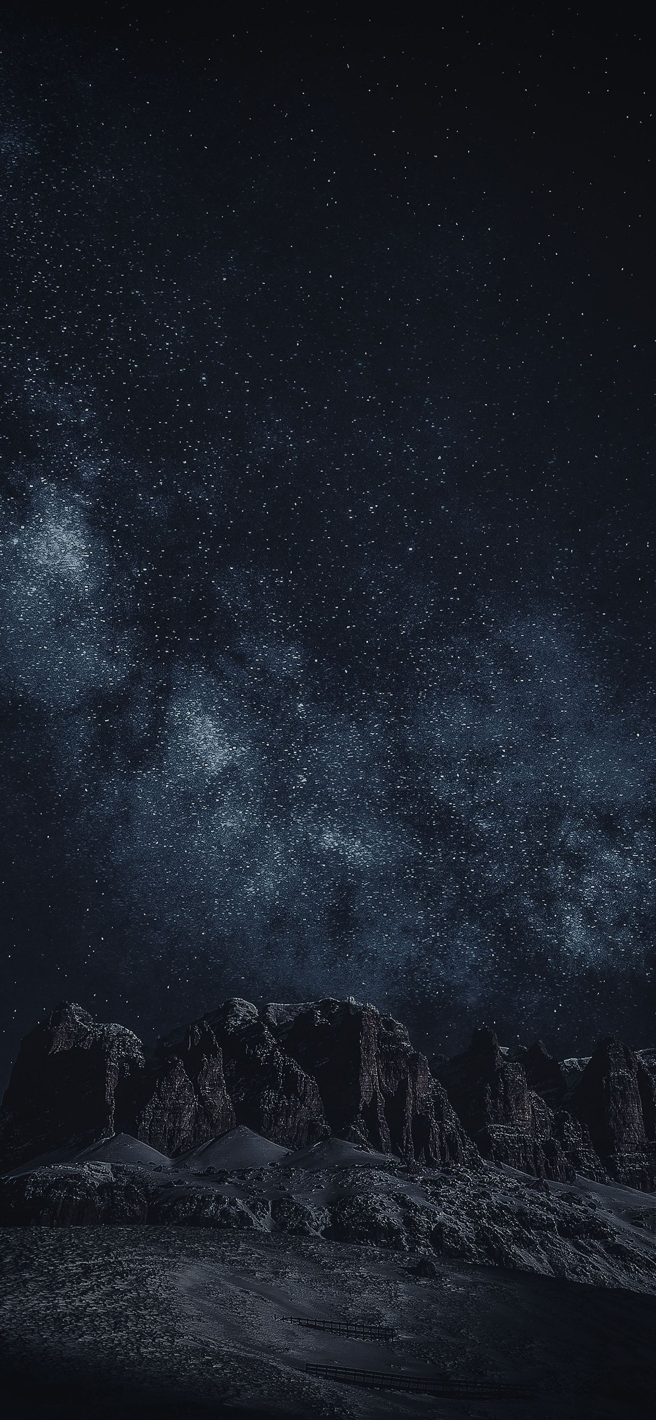 black rock formation during night time iPhone 12 Wallpaper Free Download
