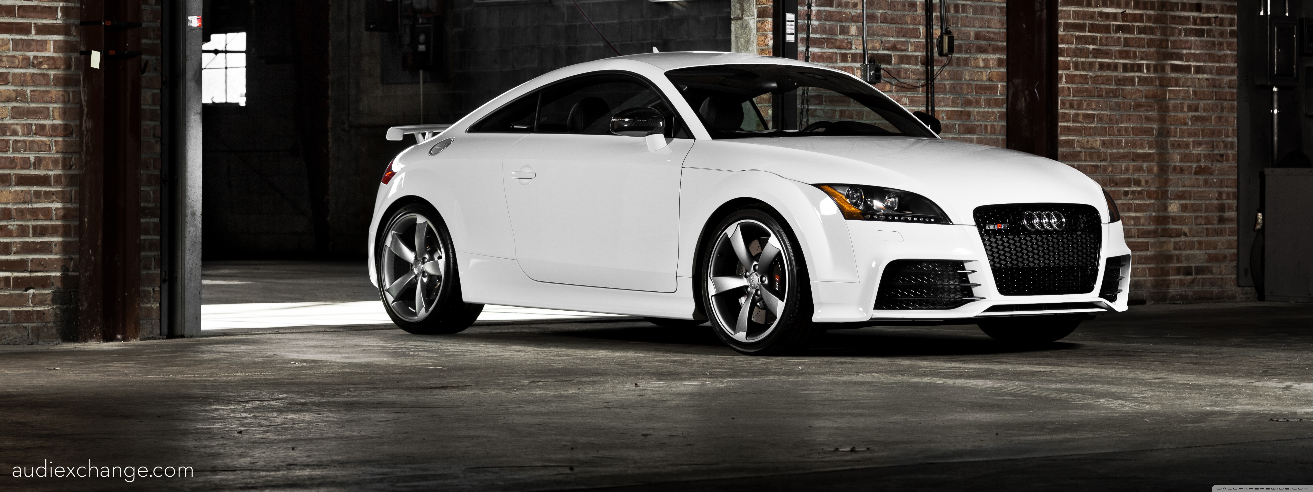 White Audi TT RS Coupe In Warehouse Exchange Park, IL Ultra HD Desktop Background Wallpaper For 4K UHD TV, Multi Display, Dual Monitor, Tablet