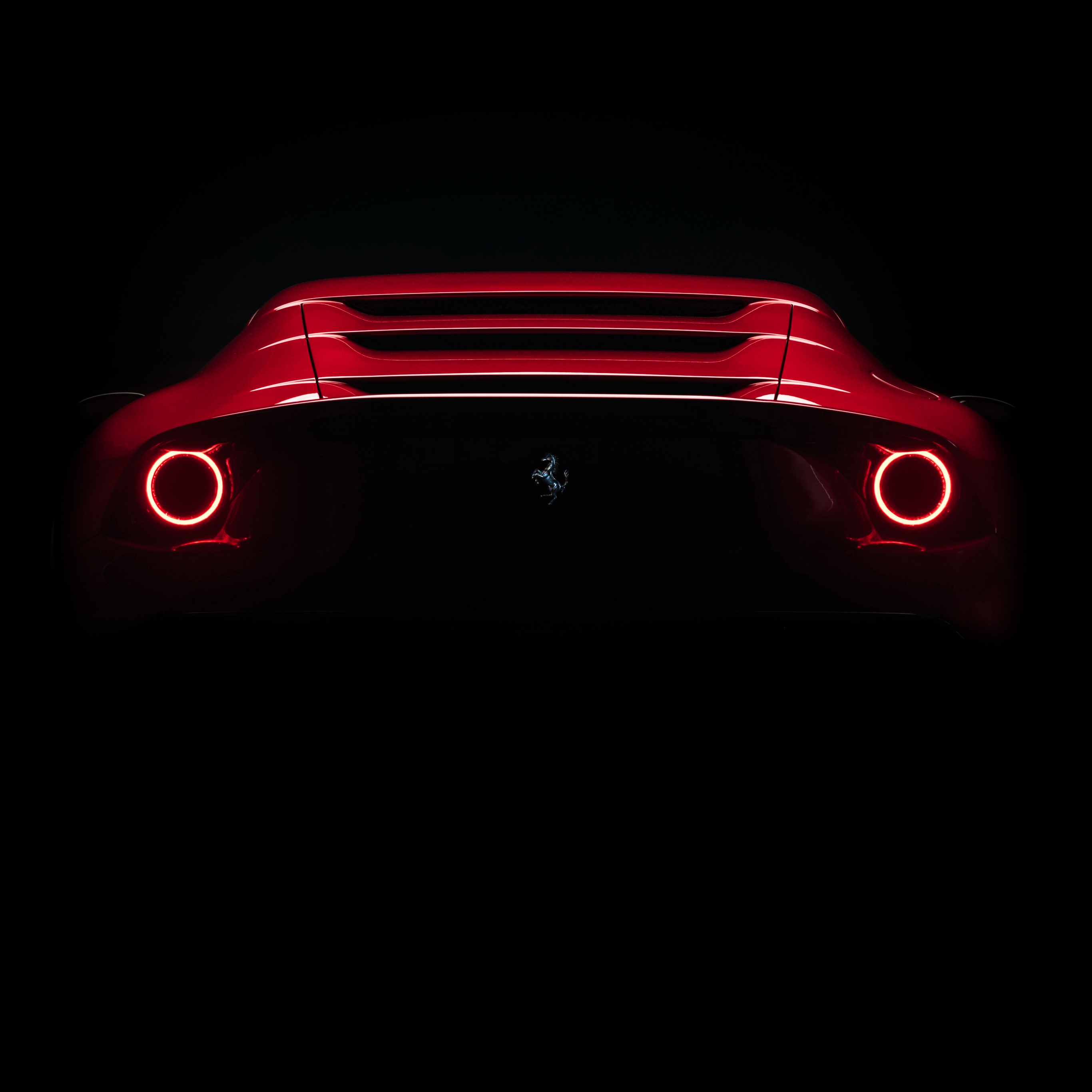 Ferrari Omologata Wallpaper 4K, Supercars, Black Background, 5K, Black Dark