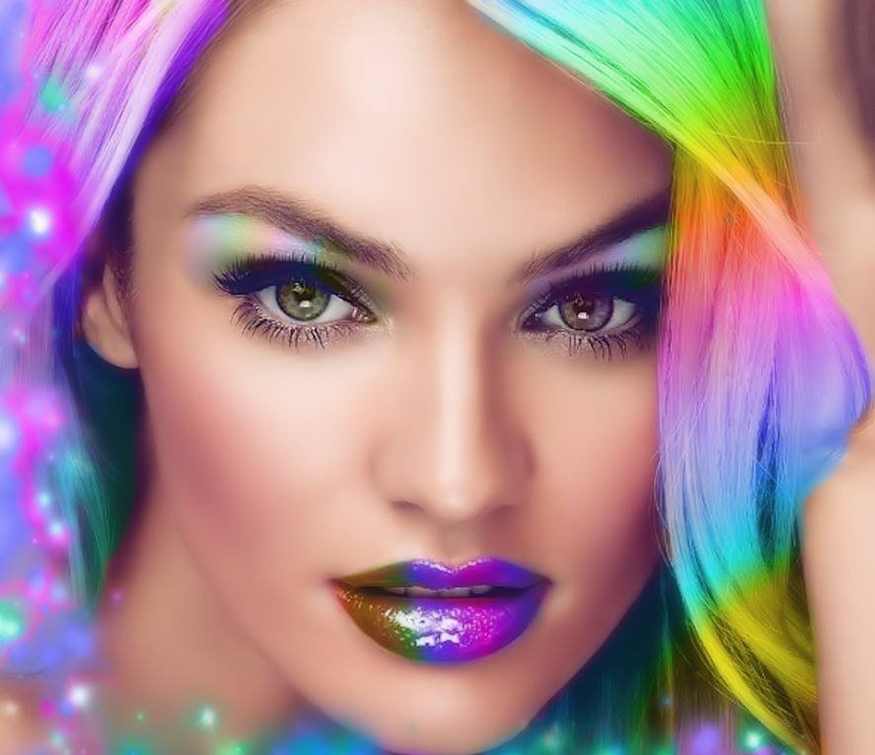 beautiful, Girl, Colorful Wallpaper HD / Desktop and Mobile Background