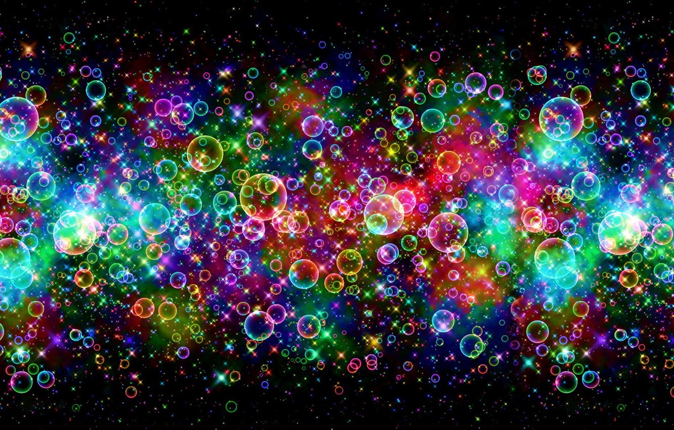 Wallpaper bubbles, colored, beauty, beautiful, rainbow, bubble, rainbow image for desktop, section абстракции
