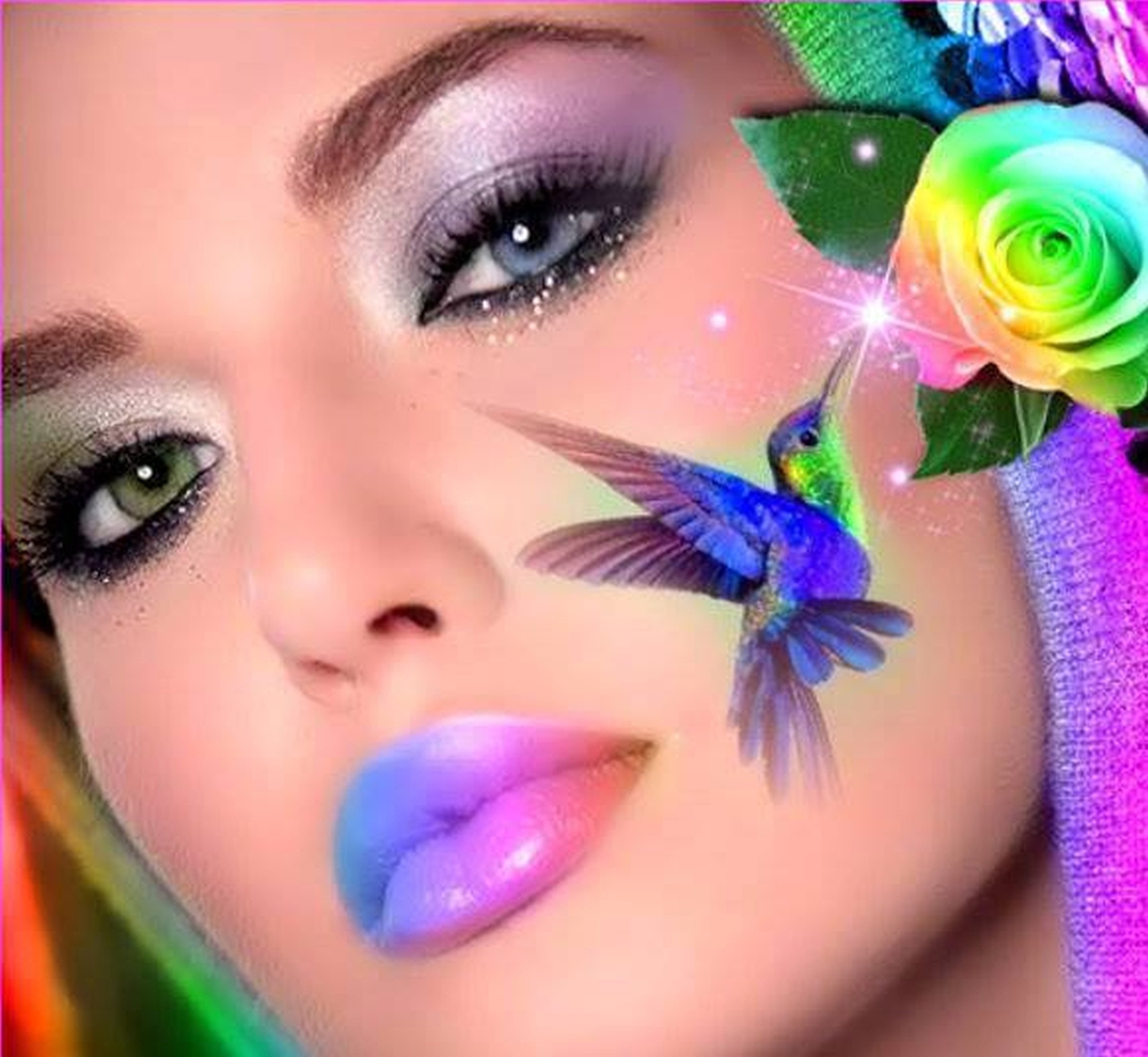 Hair beautiful butterflies girl colorful wallpaperx2358