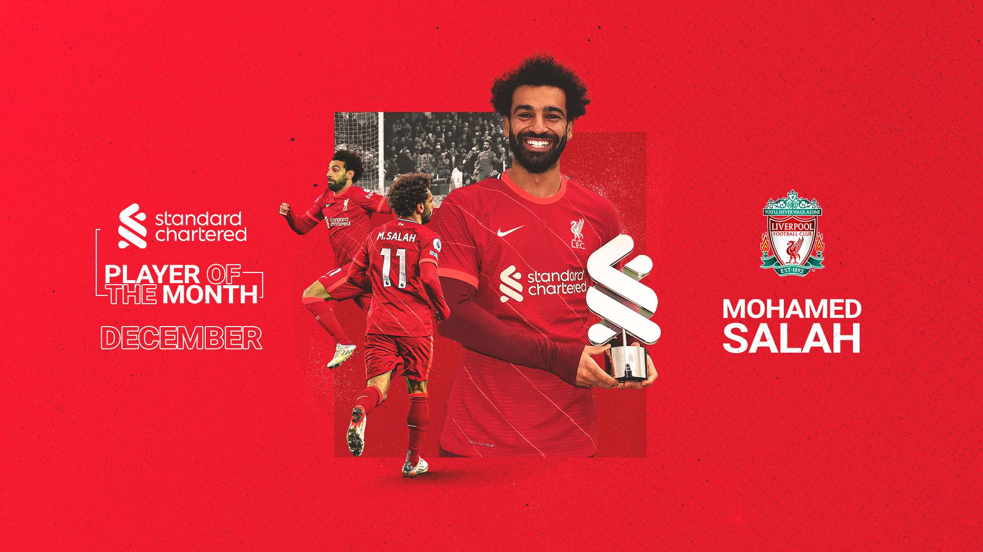 Liverpool FC Salah named Standard Chartered Player of the Month for December