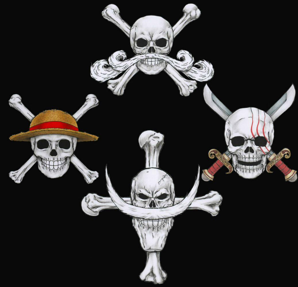 I drew some Jolly Rogers from One Piece!. One piece tattoos, One piece drawing, One piece comic