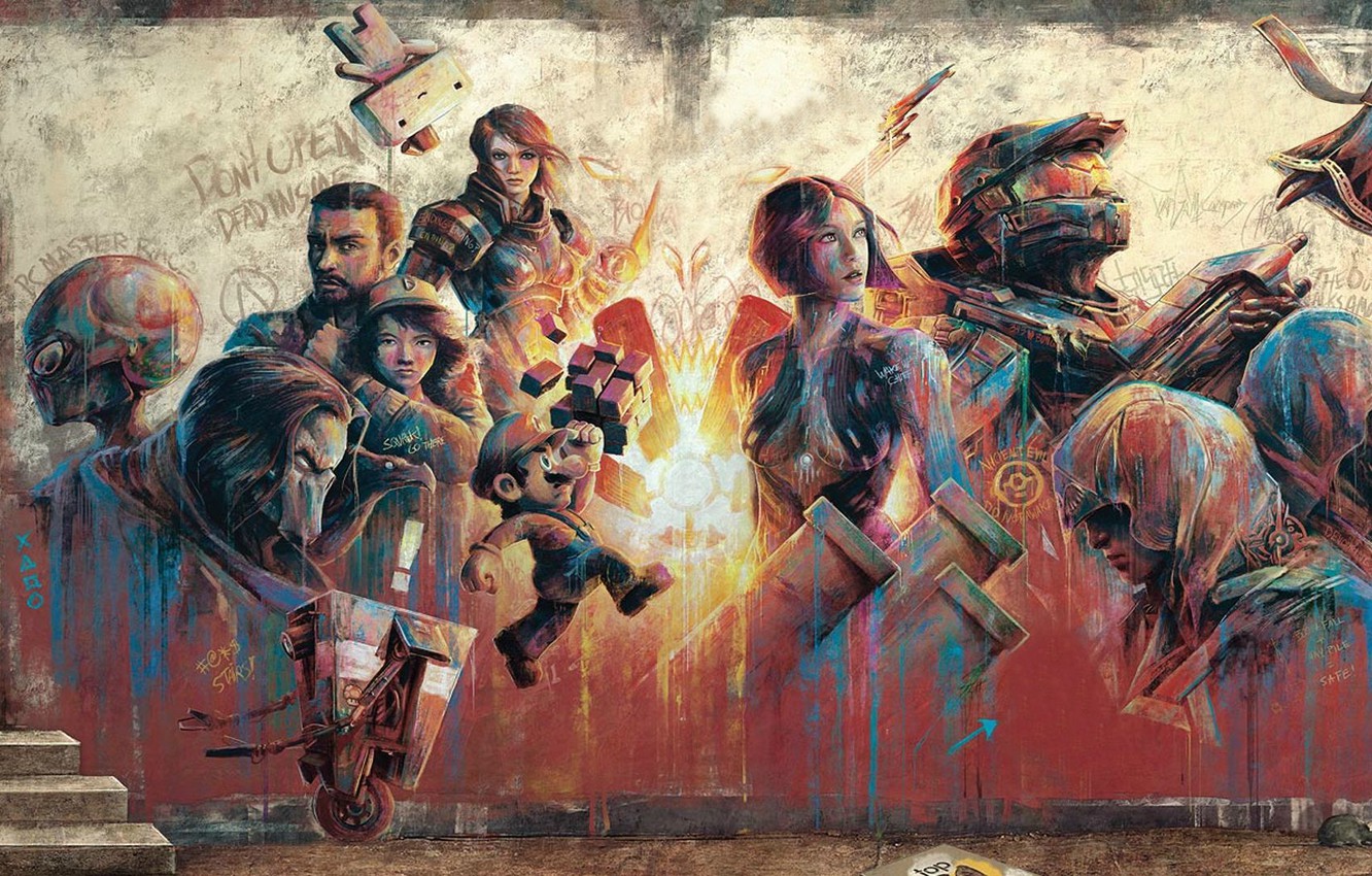 Wallpaper graffiti, art, heroes, characters, top games image for desktop, section игры
