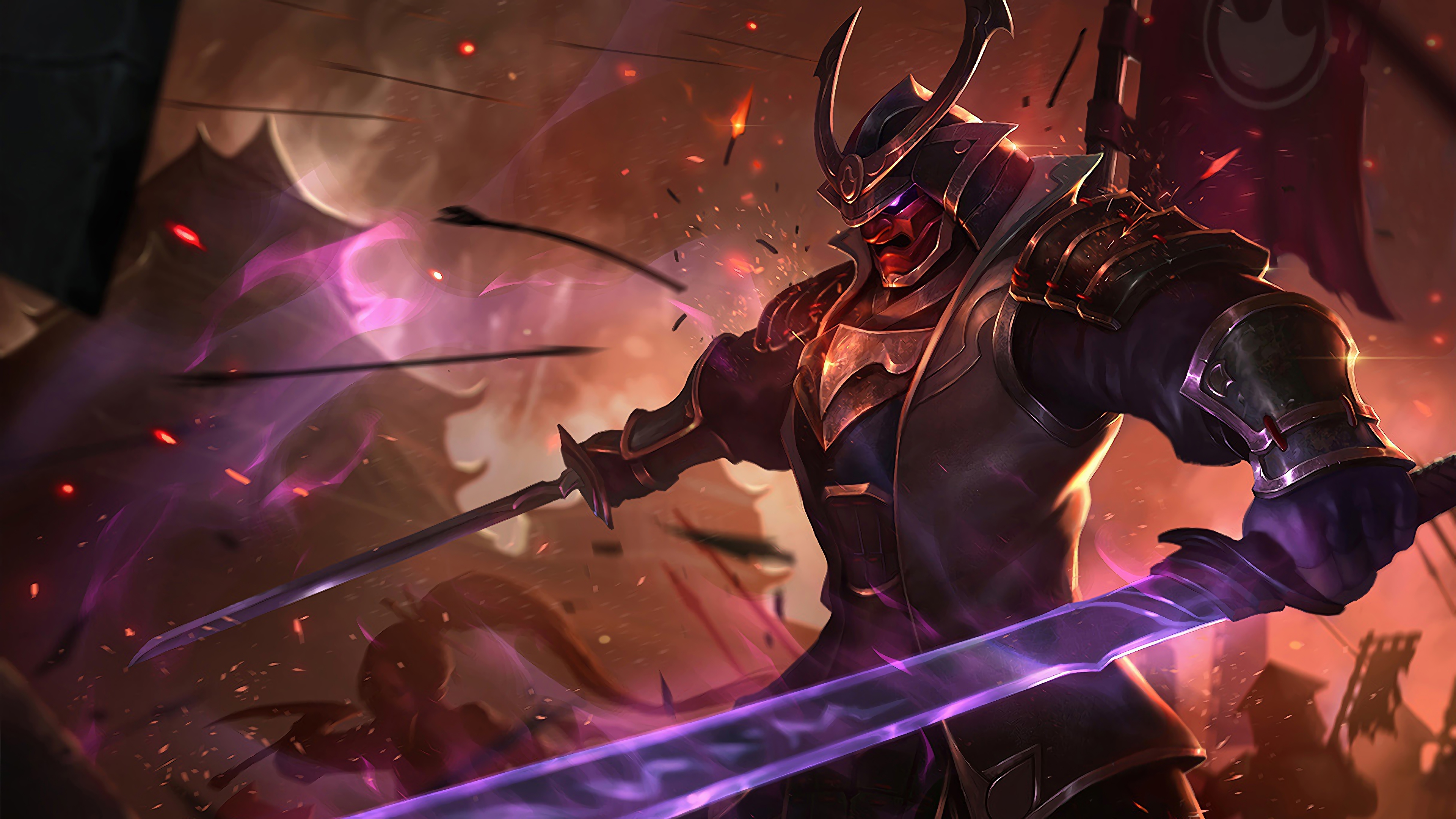 Wallpaper 4k Warlord Shen LoL Splash Art League of Legends lol Wallpaper