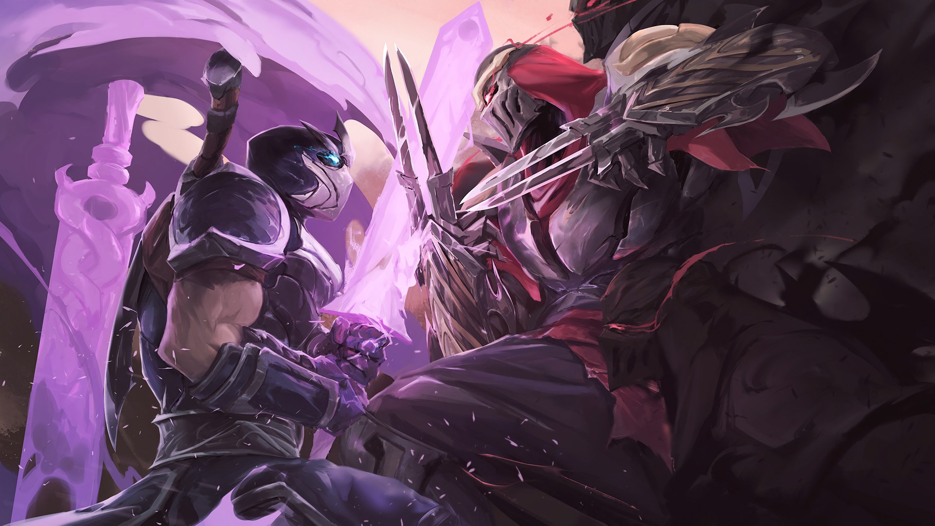Zed Vs Shen. Wallpaper & Fan Arts. League Of Legends