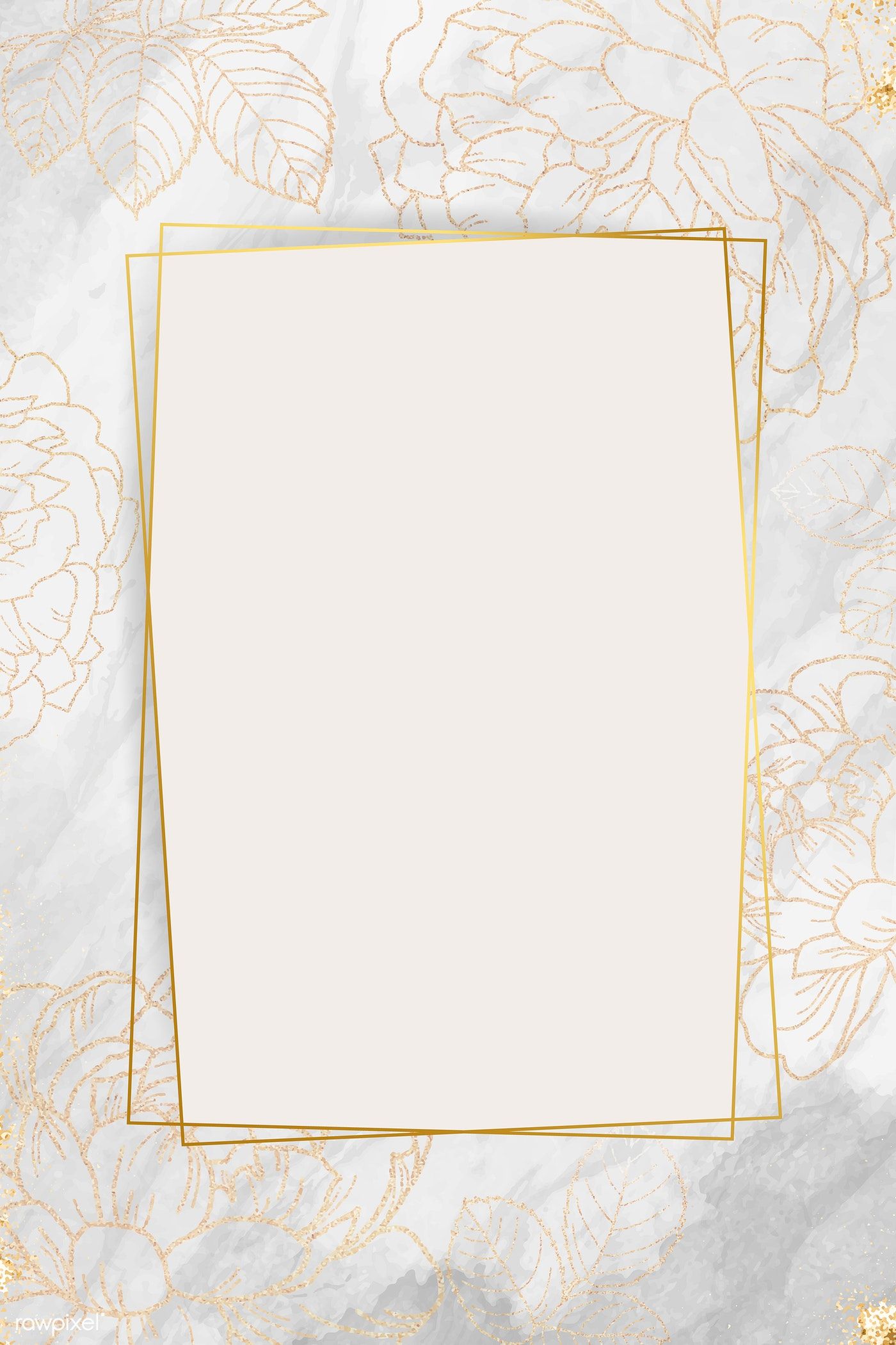 Golden floral frame design vector. premium image / marinemynt. Frame design, Gold wallpaper background, Artistic frame
