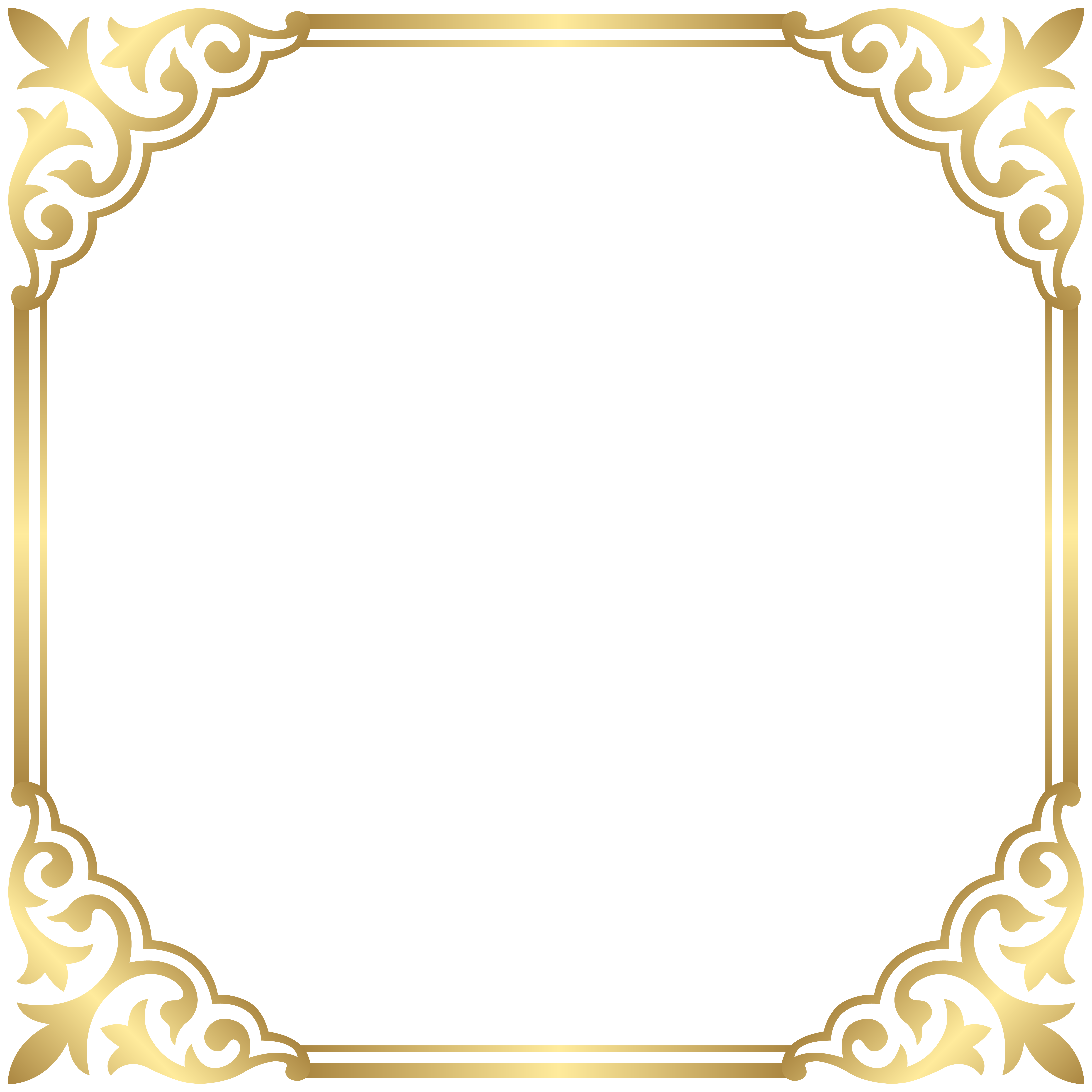 Gold Border Frame PNG Clip Art Image​-Quality Free Image and Transparent PNG Clipart