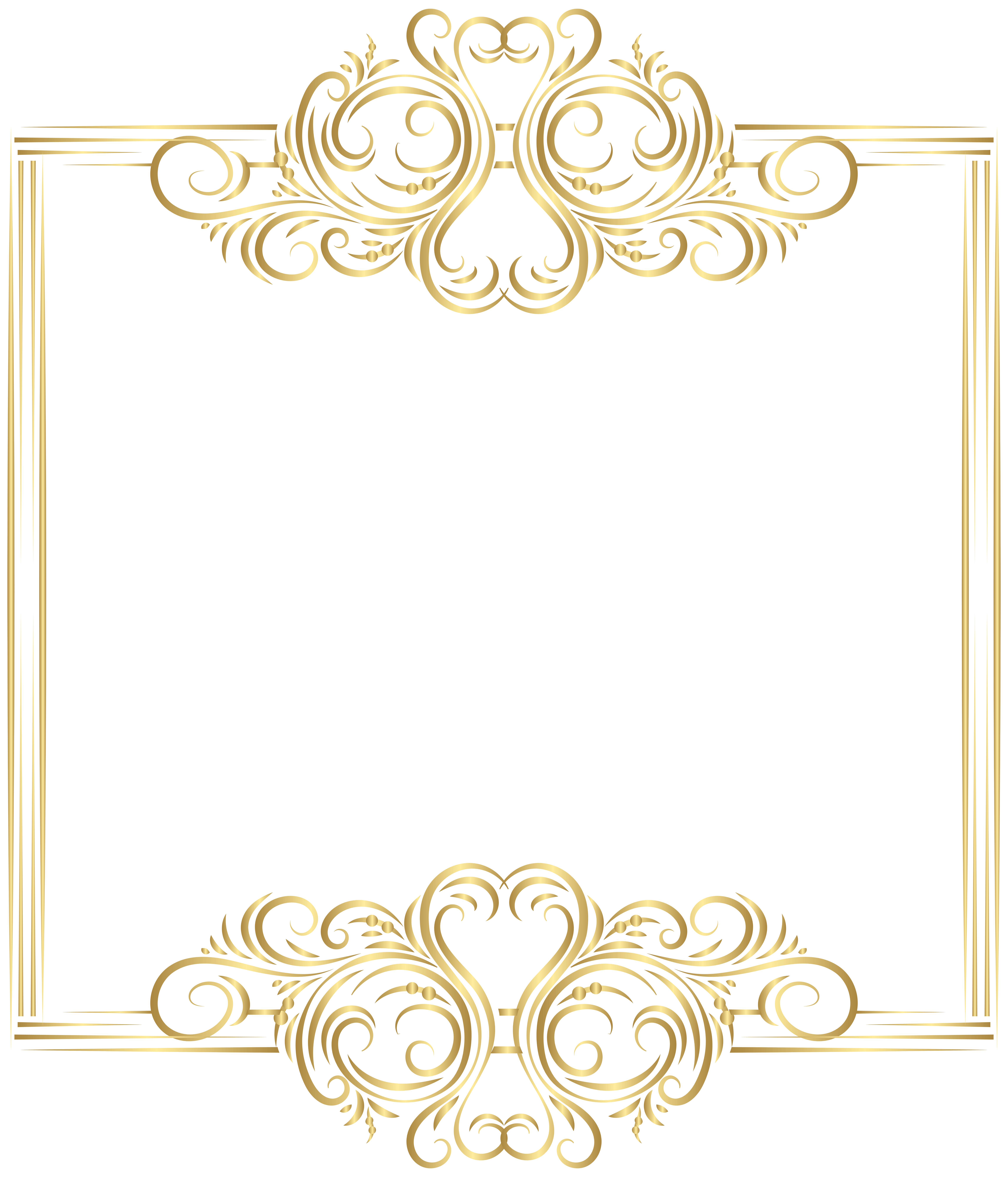 Gold Border Frame PNG Clip Art​-Quality Free Image and Transparent PNG Clipart