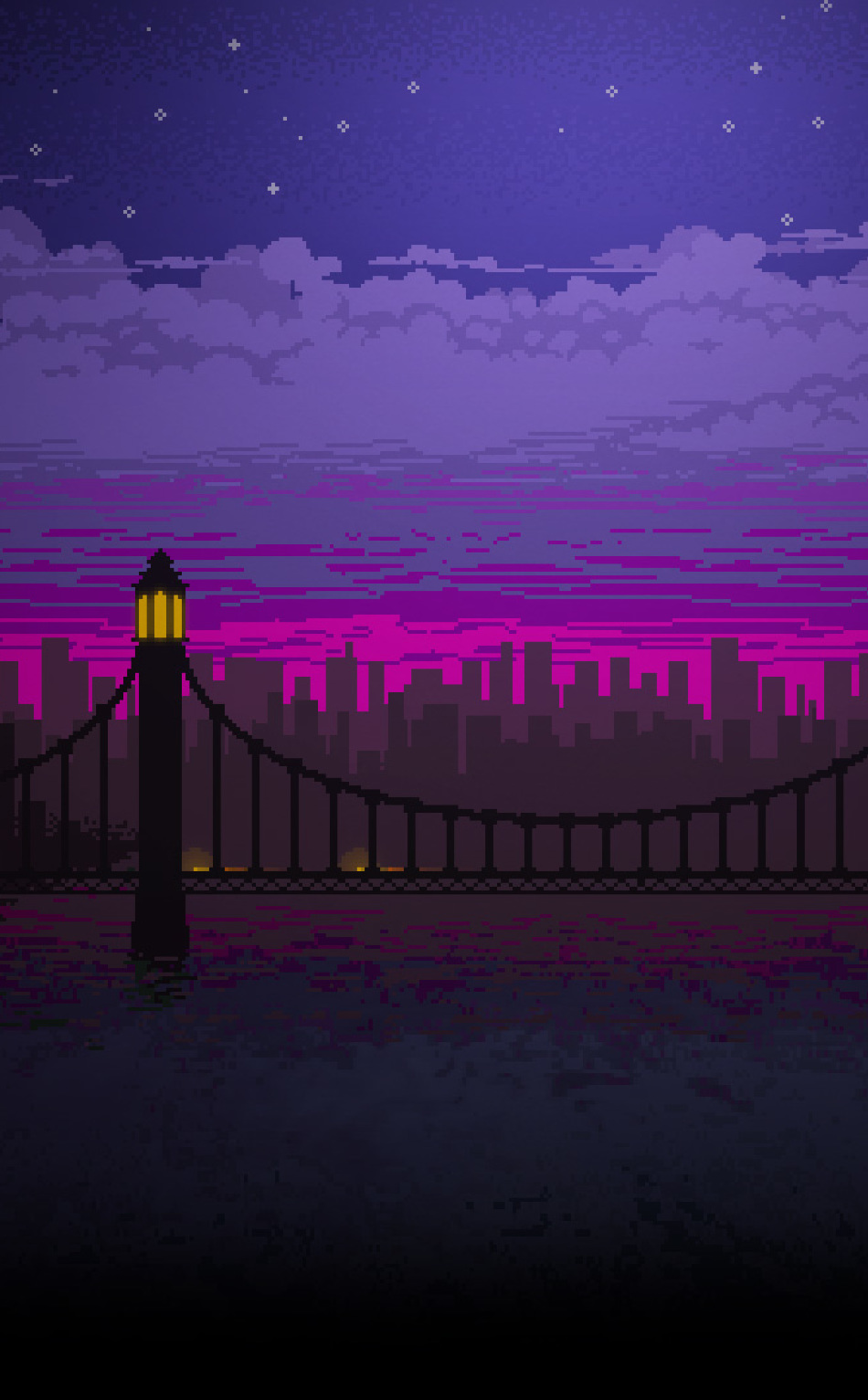 pixel phone wallpaper, sky, purple, violet, night, horizon