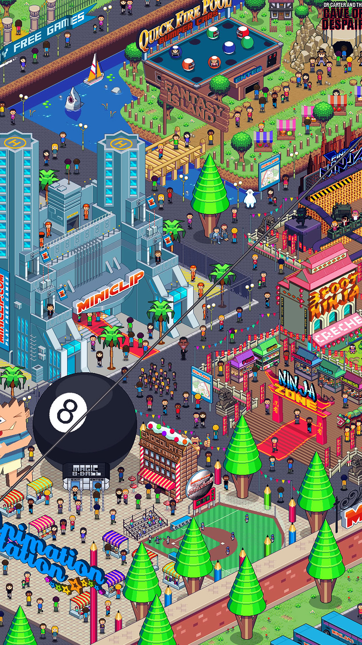 Pixel art city by army of trolls Download Free Wallpaper for iPhone 6s, 7s