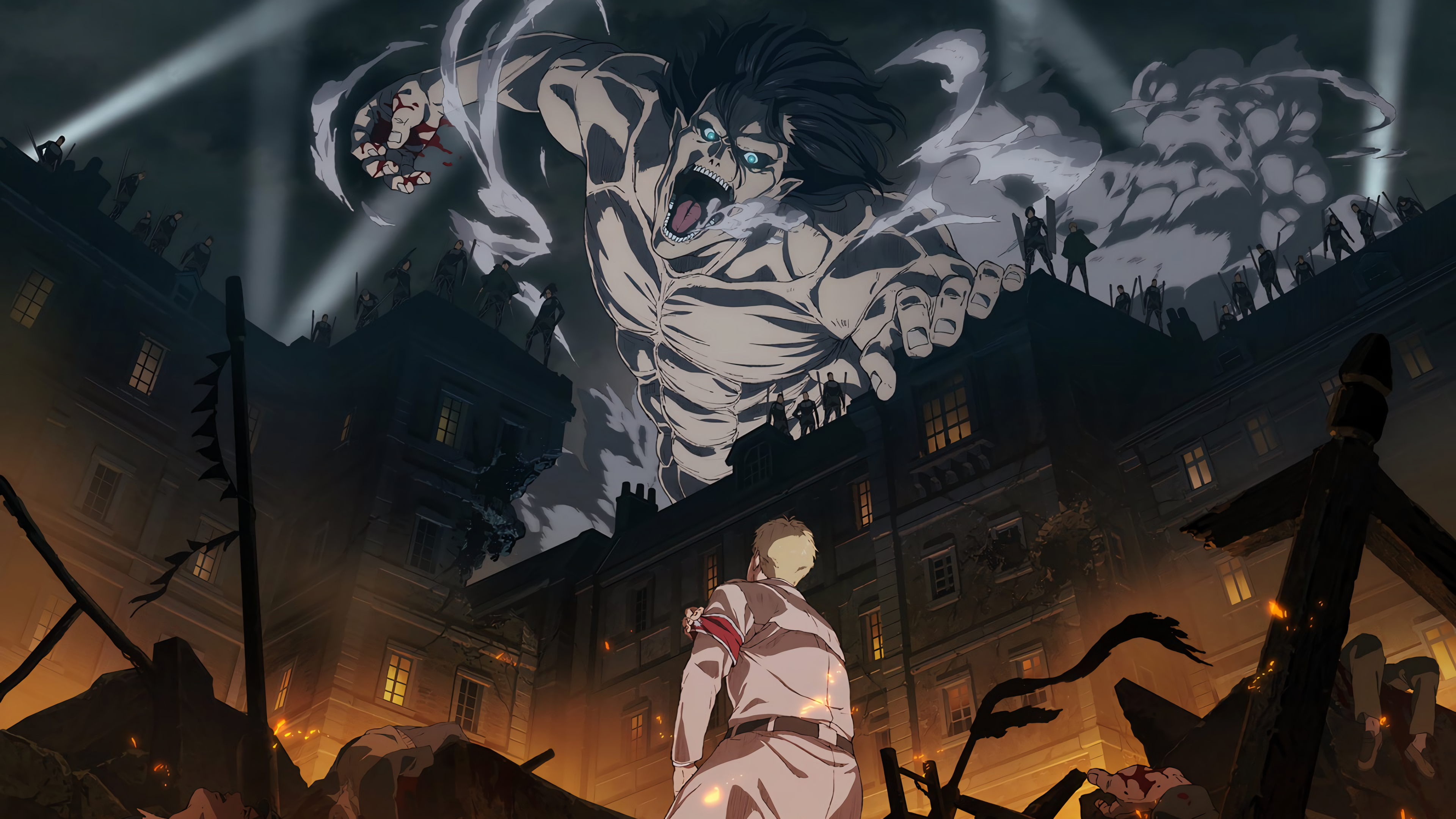 Attack on Titan: Eren vs Reiner Ultra HD Wallpaperx2160