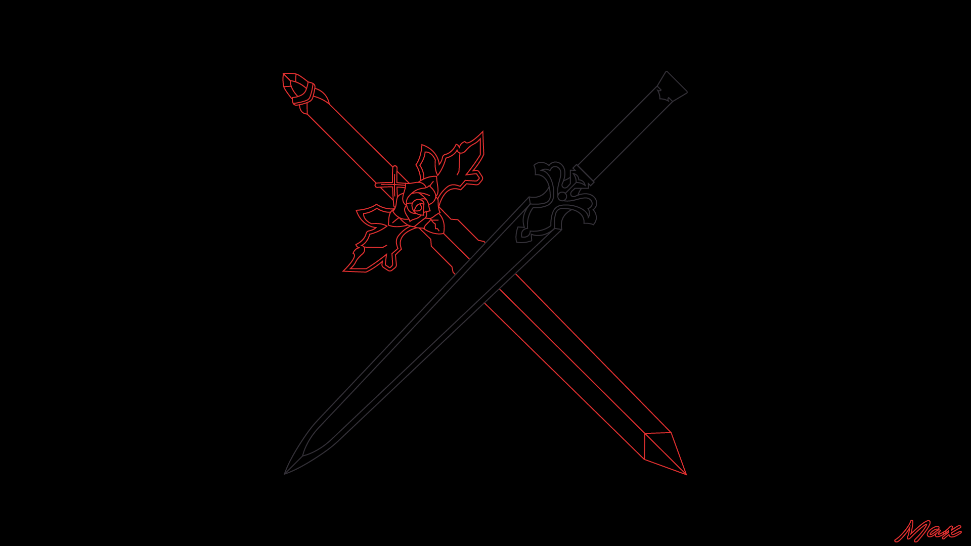 Red Rose Sword, Night Sky Sword (Sword Art Online) HD Wallpaper