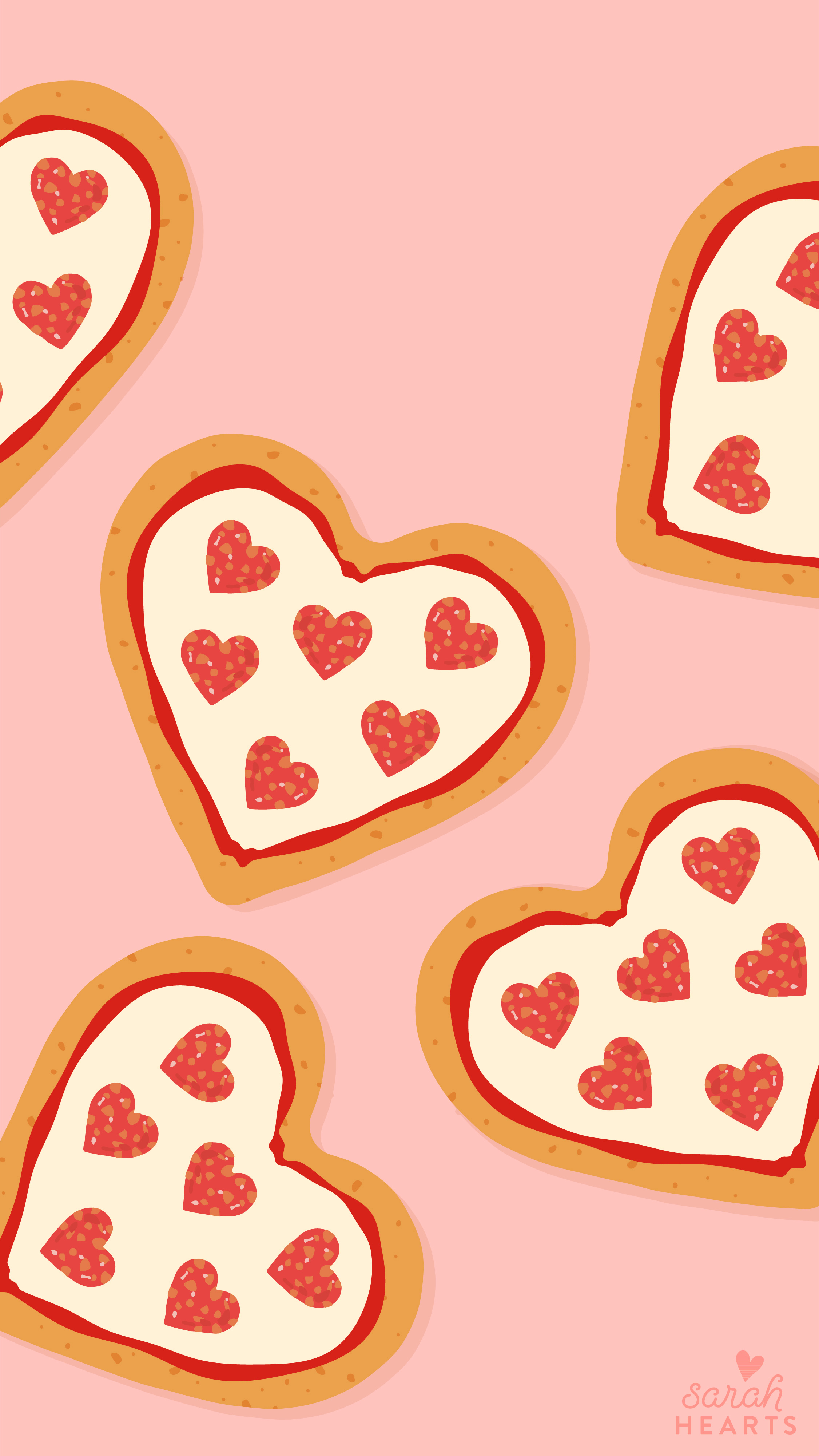 Heart Shaped Pizza February 2018 Calendar Wallpaper