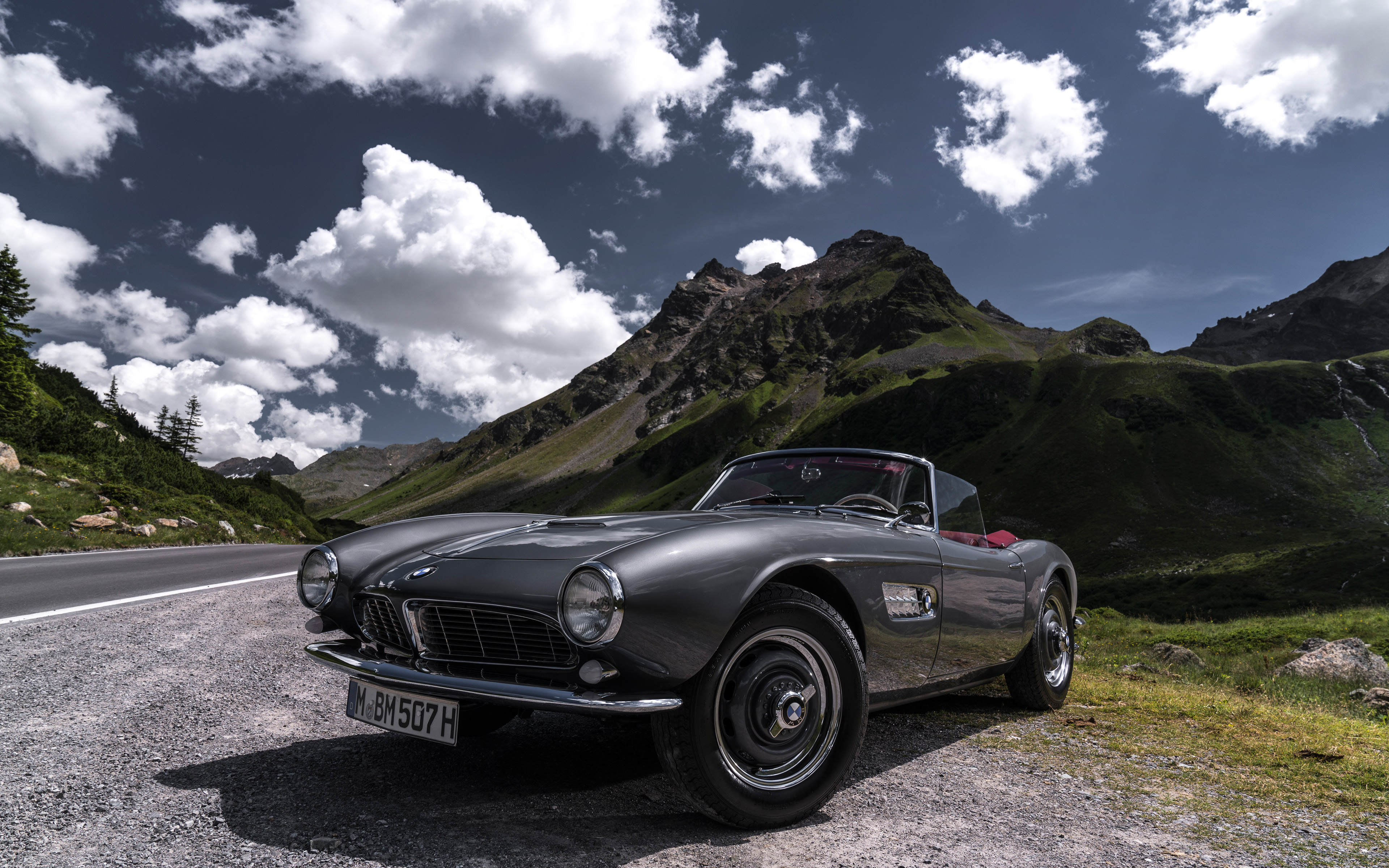 Download wallpaper BMW 507, 4k, Series I, retro cars, 1956 cars, supercars, 1956 BMW 507, german cars, BMW for desktop with resolution 3840x2400. High Quality HD picture wallpaper