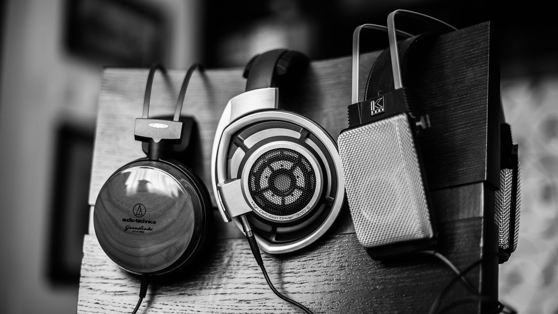 headphones, Music, Wood, Metal, Akg, Acoustics, Grayscale, Monochrome, Sennheiser, Audio, Technica, Akg, Still, Life, Hd K Ath, W1000x Wallpaper HD / Desktop and Mobile Background