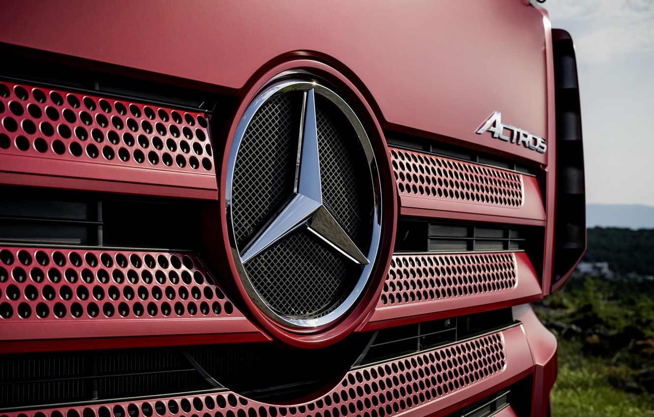 Wallpaper Mercedes Benz, Emblem, Grille, Holes, Tractor, Actros Image For Desktop, Section грузовики