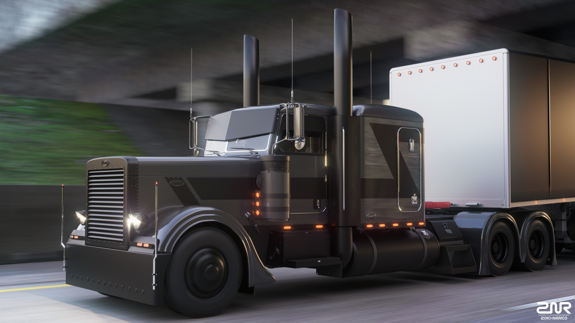 Peterbilt 389 axle trailer