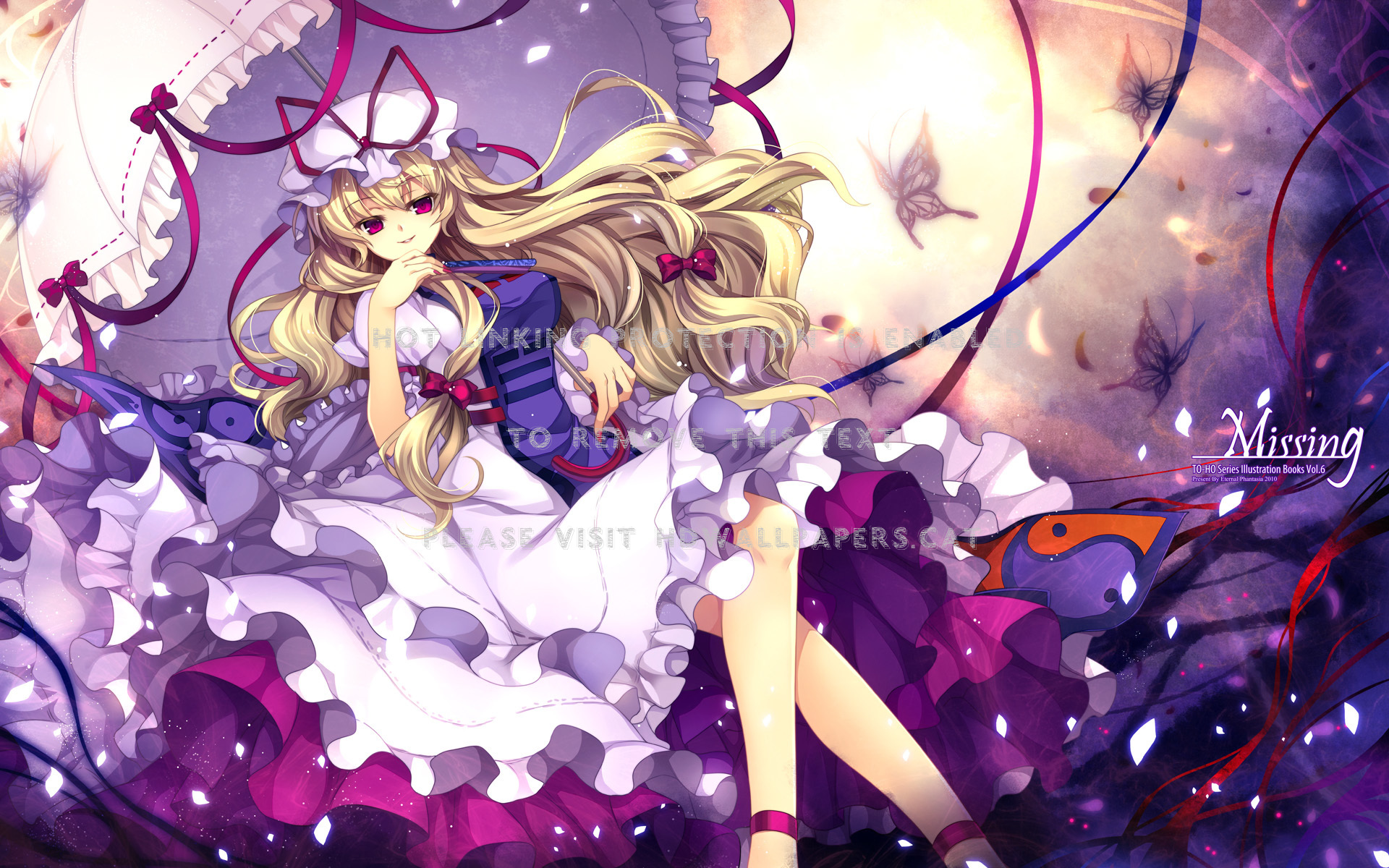 touhou yukari yakumo red eyes youkai blonde