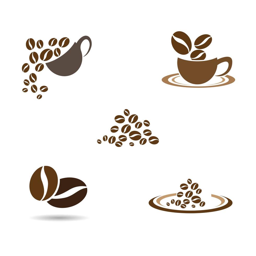 Set of coffee shop logo image