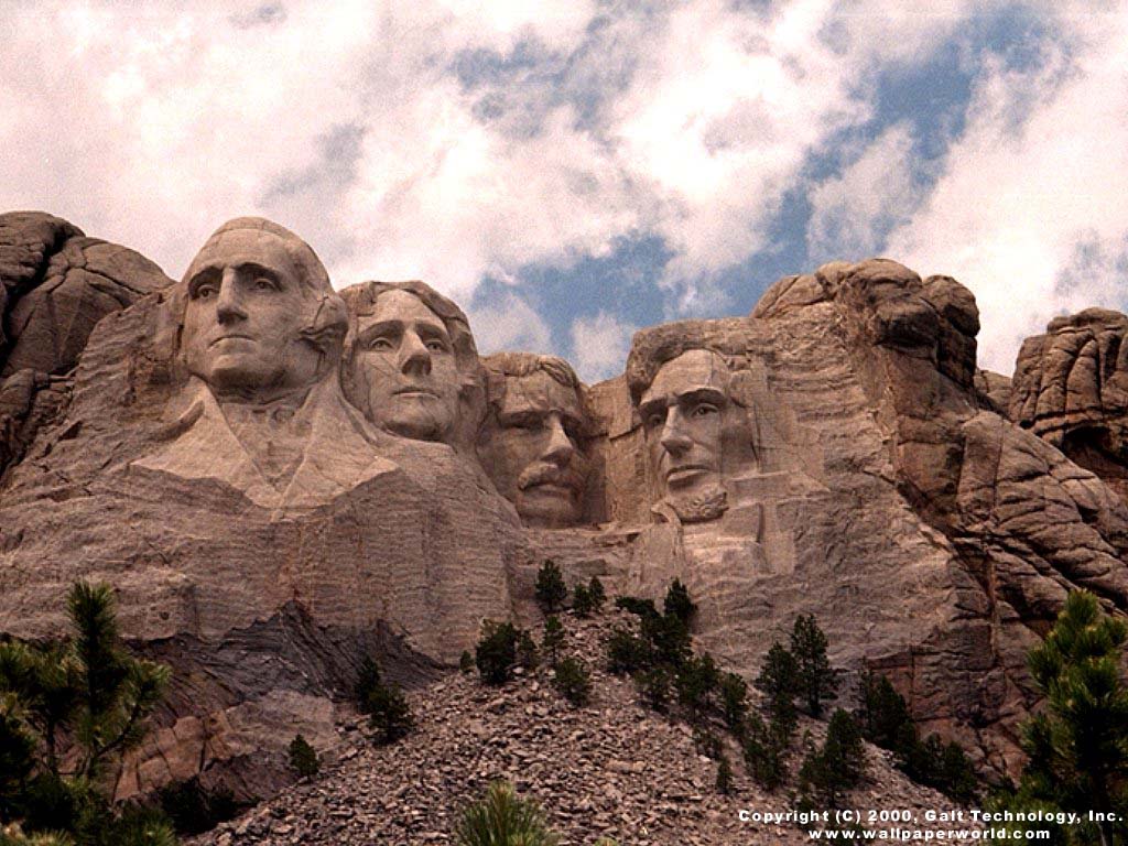 Visual Paradox 3D Wallpaper: 'Mount Rushmore' 1024x768