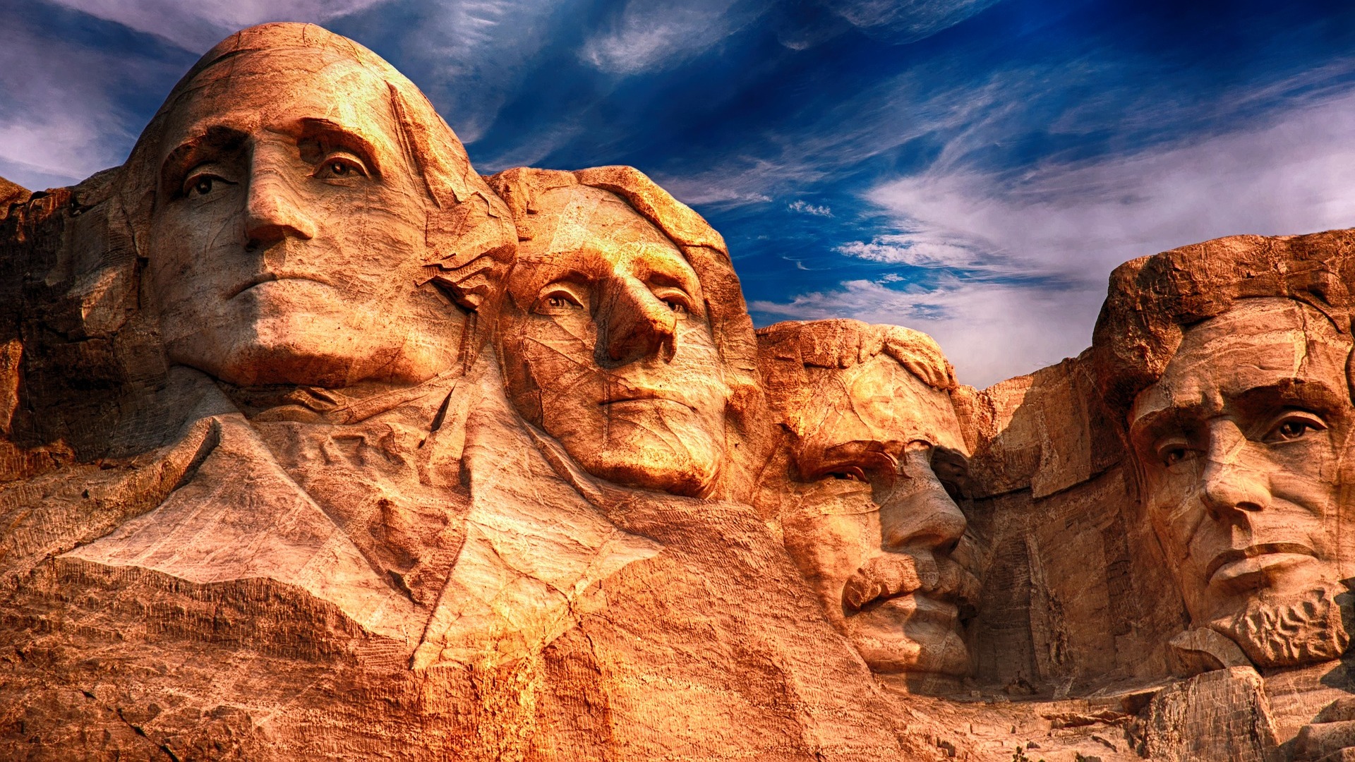 Mount Rushmore USA South Dakota Monument Presidents HDR Wallpaper:1920x1080