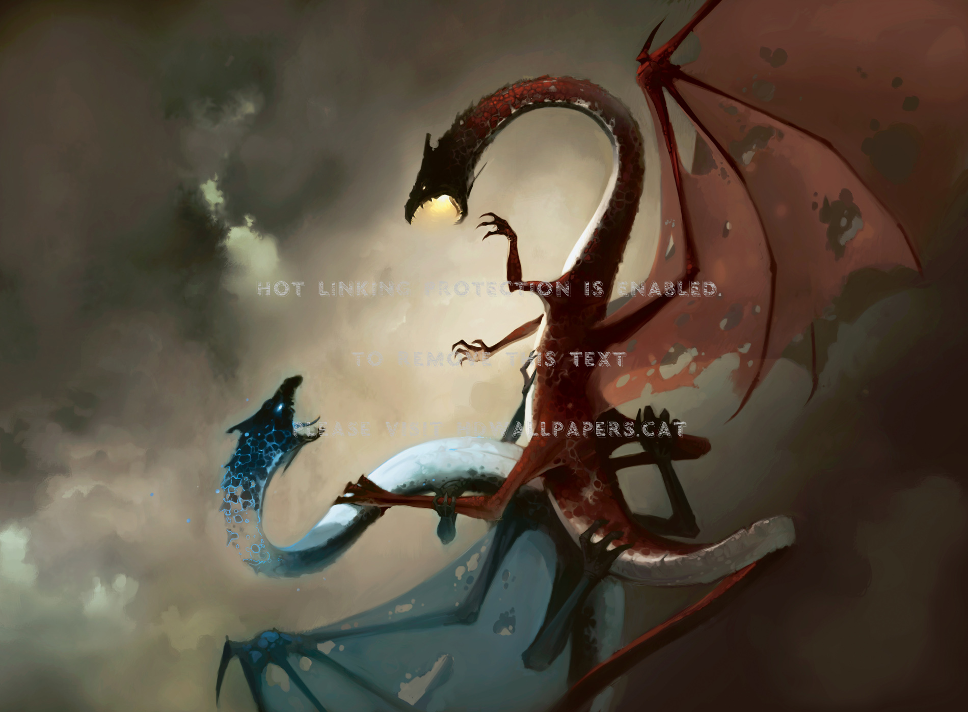 elemental dragon fight abstract fantasy