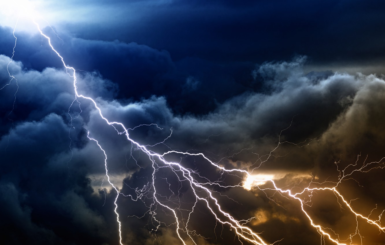 Wallpaper storm, lightning, thunder image for desktop, section природа