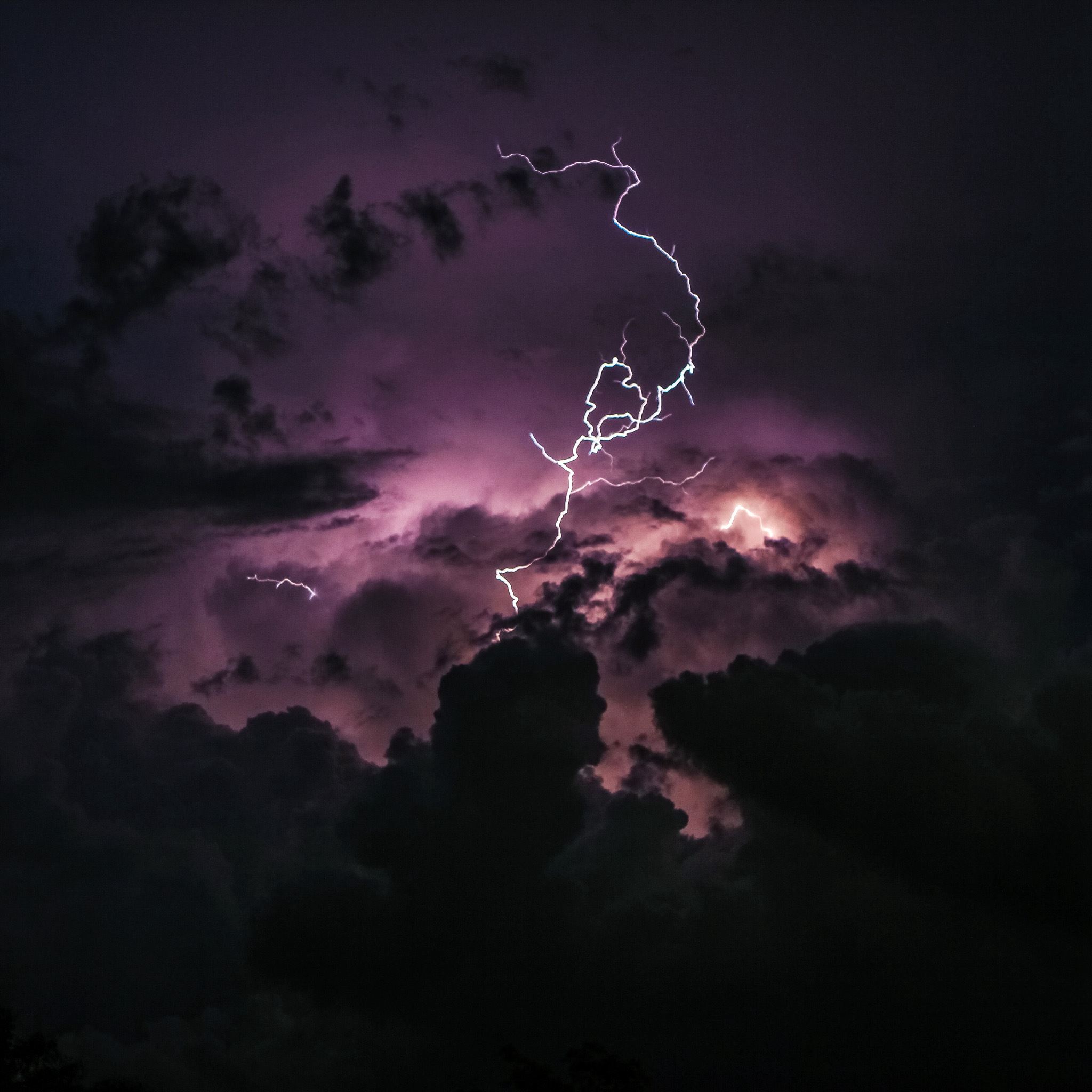 Nature Dark Thunder Clouds iPad Air Wallpaper Free Download